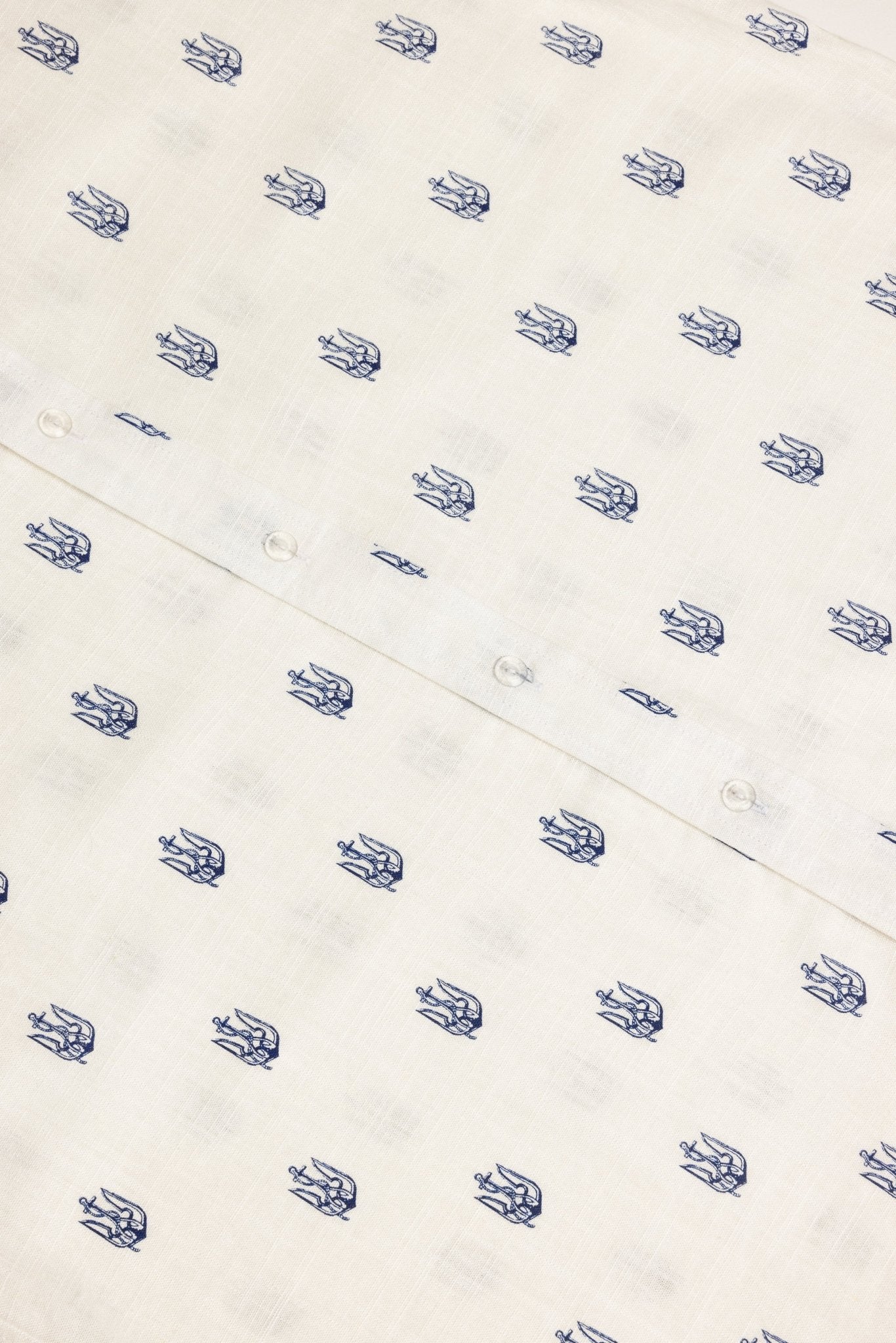 Anchor Tryzub - White Linen Shirt - Saint Javelin