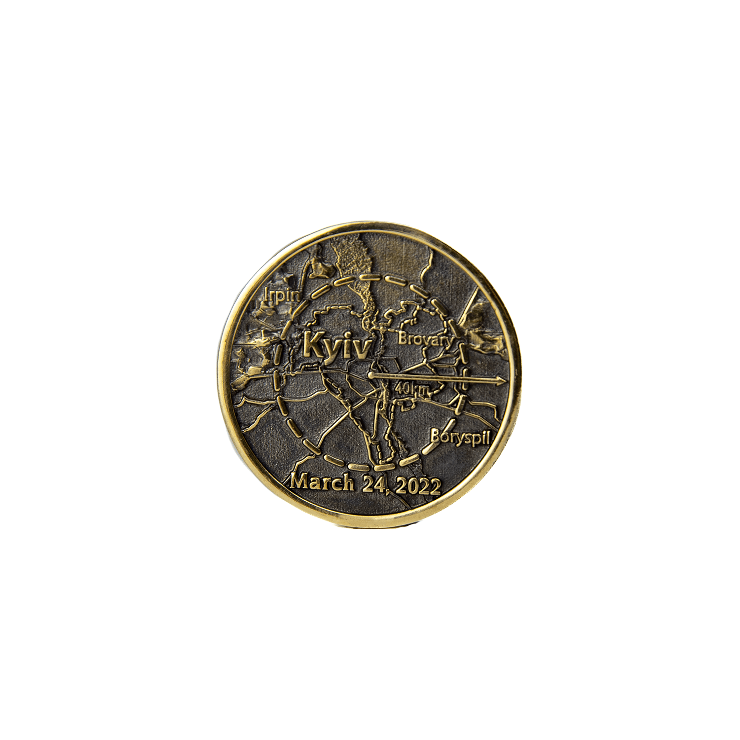 Battle of Kyiv - Challenge Coin (Recycled Artillery Shells) - Saint Javelin