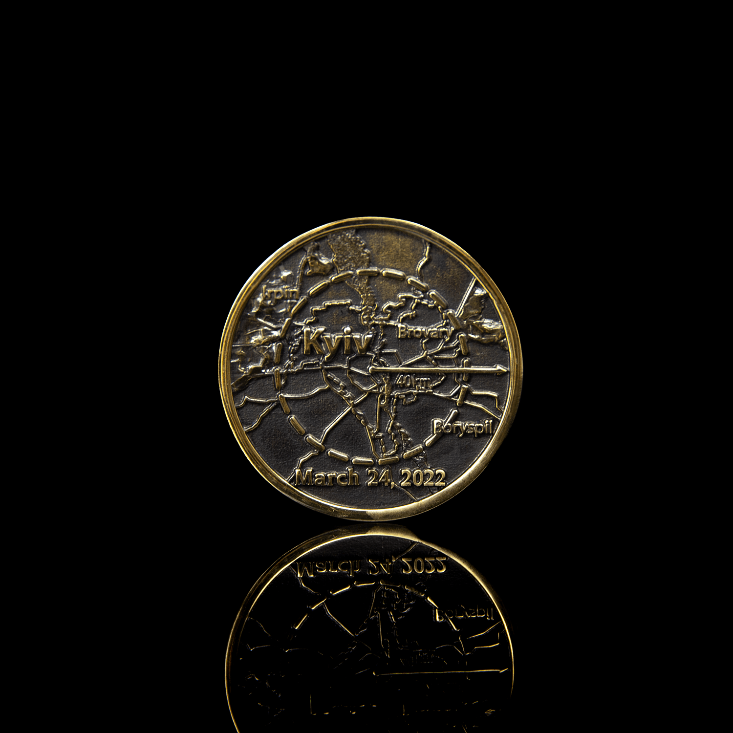 Battle of Kyiv - Challenge Coin (Recycled Artillery Shells) - Saint Javelin