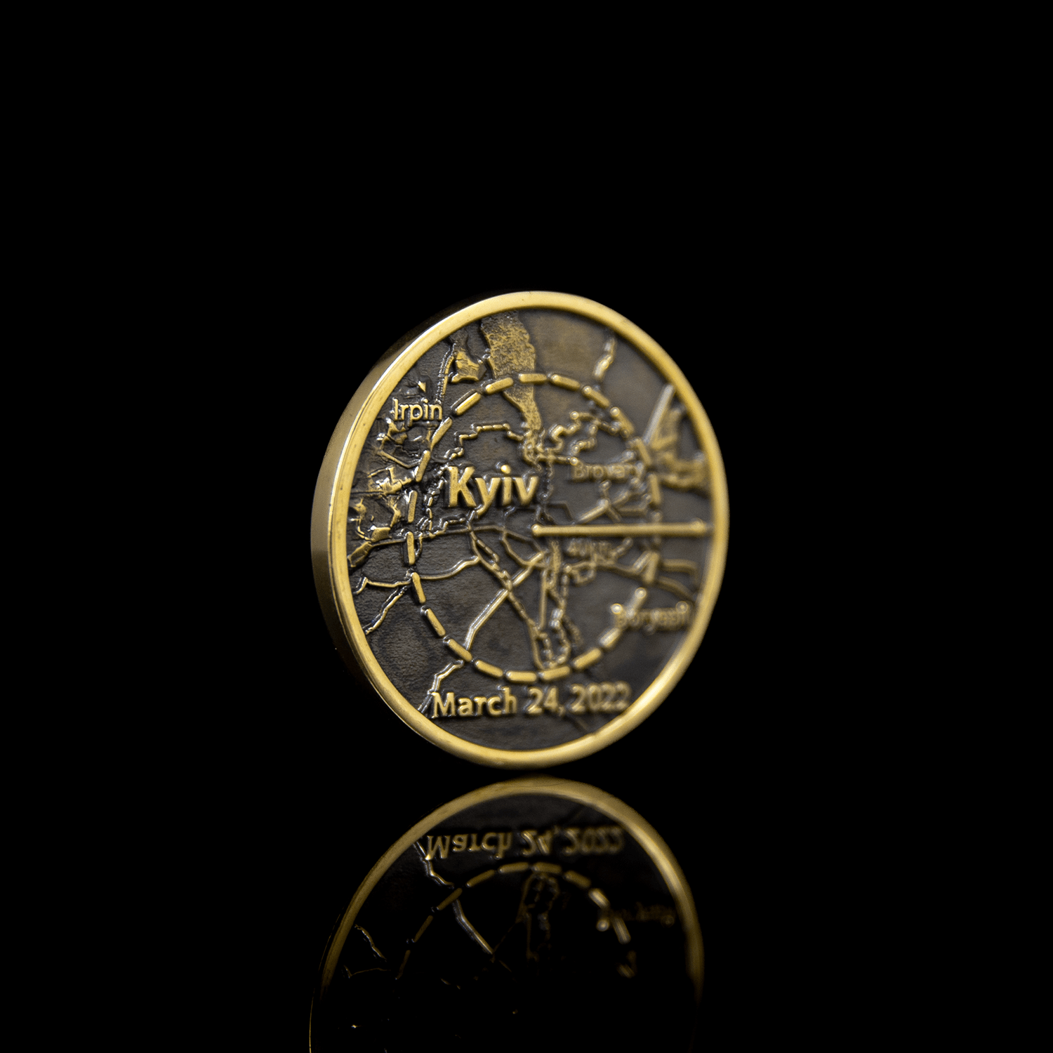 Battle of Kyiv - Challenge Coin (Recycled Artillery Shells) - Saint Javelin