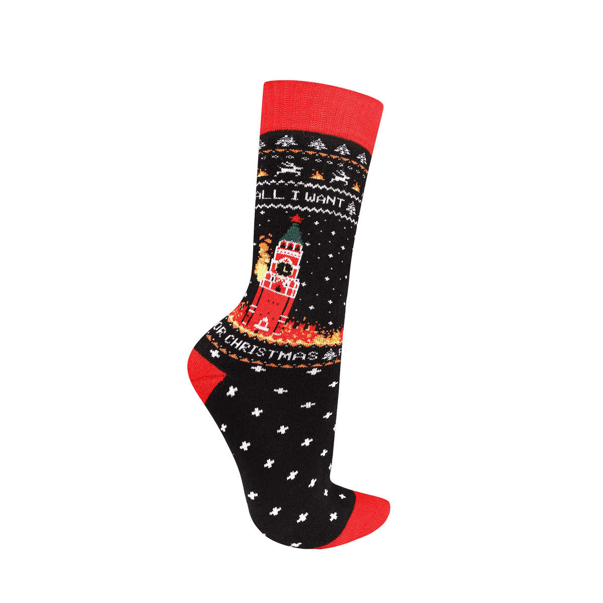 Burning Kremlin Christmas socks | BUNDLE-Sweater+Socks | BUNDLE-Mega