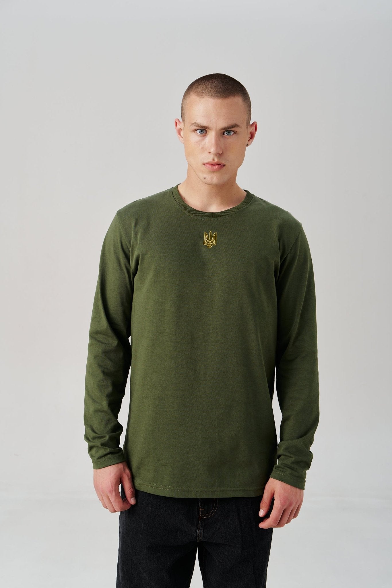 Cotton Embroidered Tryzub Long Sleeve - Saint Javelin