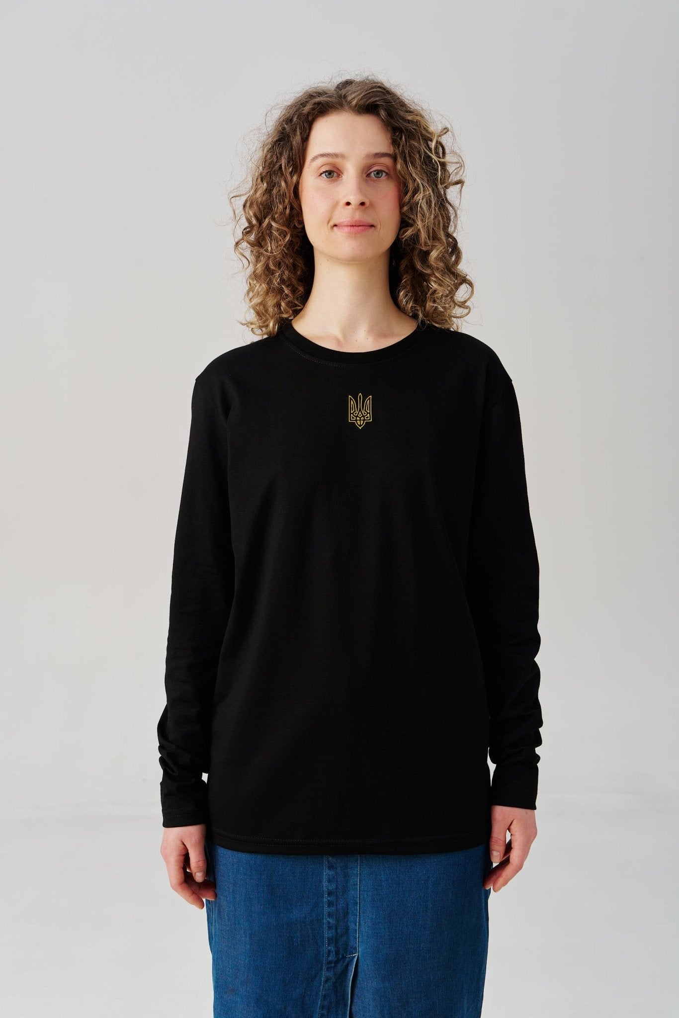 Cotton Embroidered Tryzub Long Sleeve - Saint Javelin