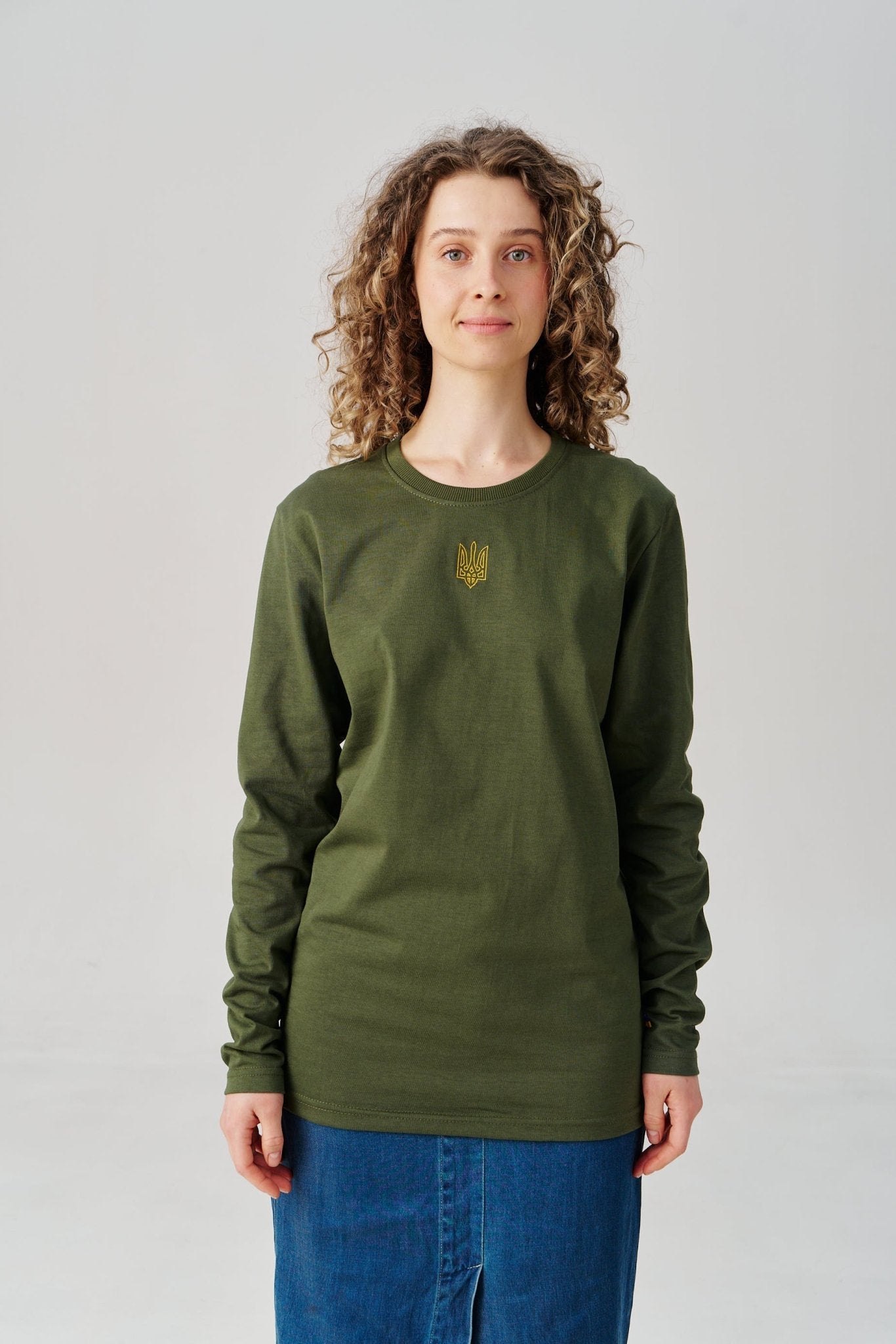 Cotton Embroidered Tryzub Long Sleeve - Saint Javelin