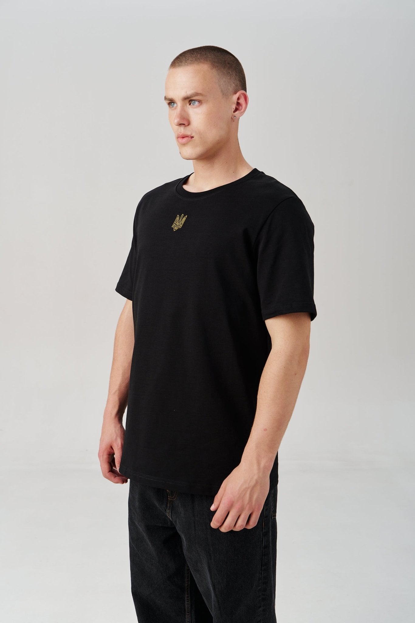 Cotton Embroidered Tryzub Oversized T-Shirt - Saint Javelin