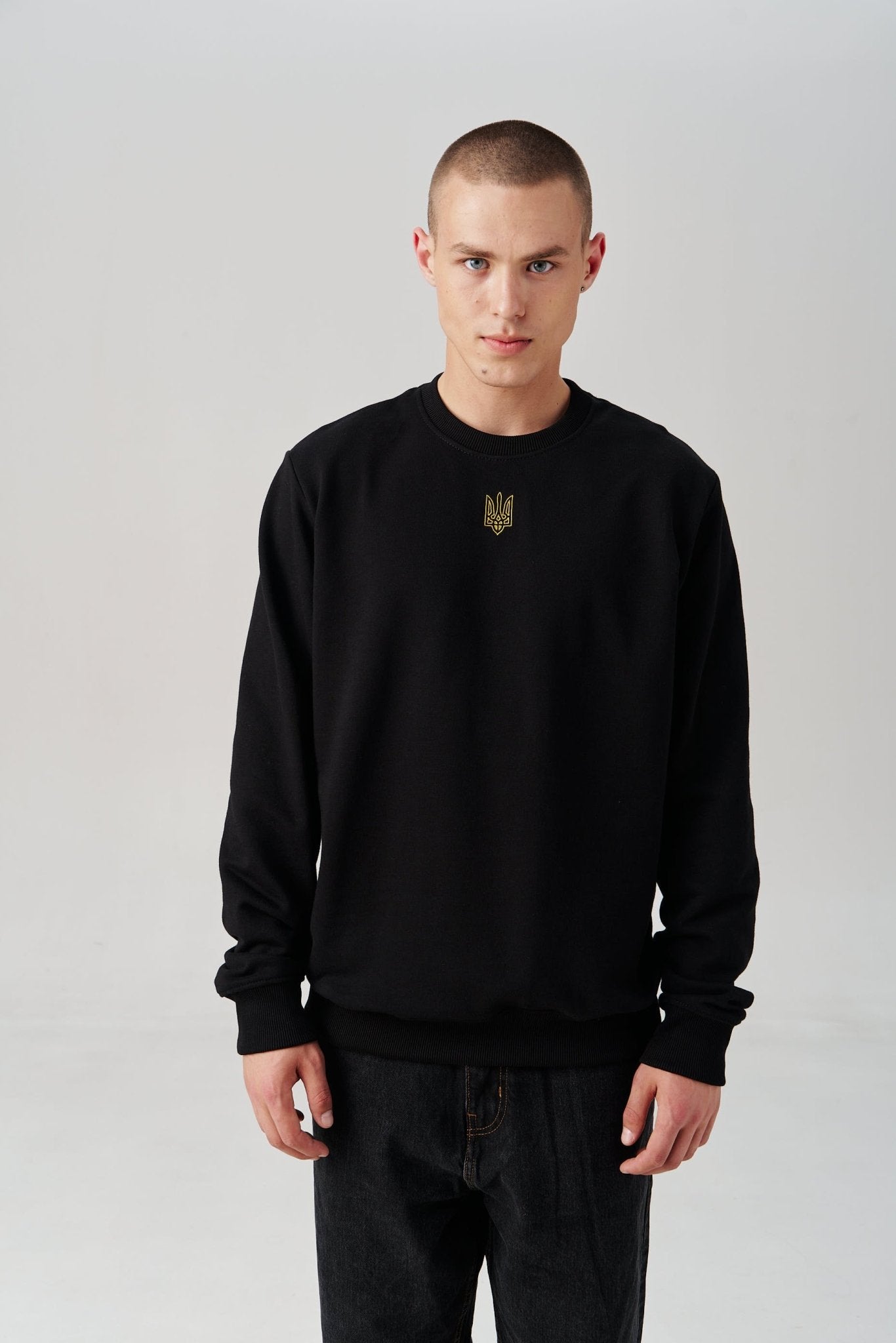 Crewneck Embroidered Tryzub Sweatshirt - Saint Javelin