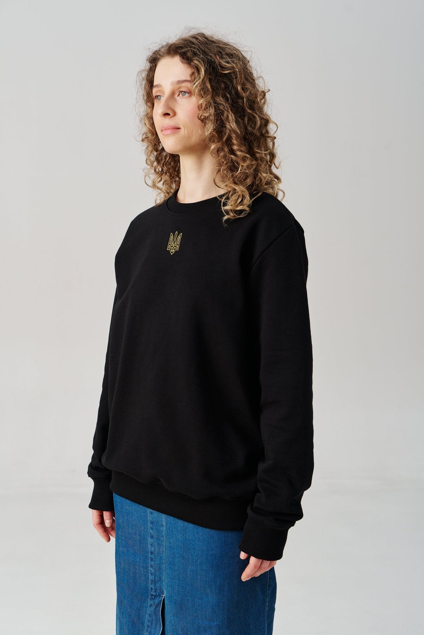 Crewneck Embroidered Tryzub Sweatshirt - Saint Javelin