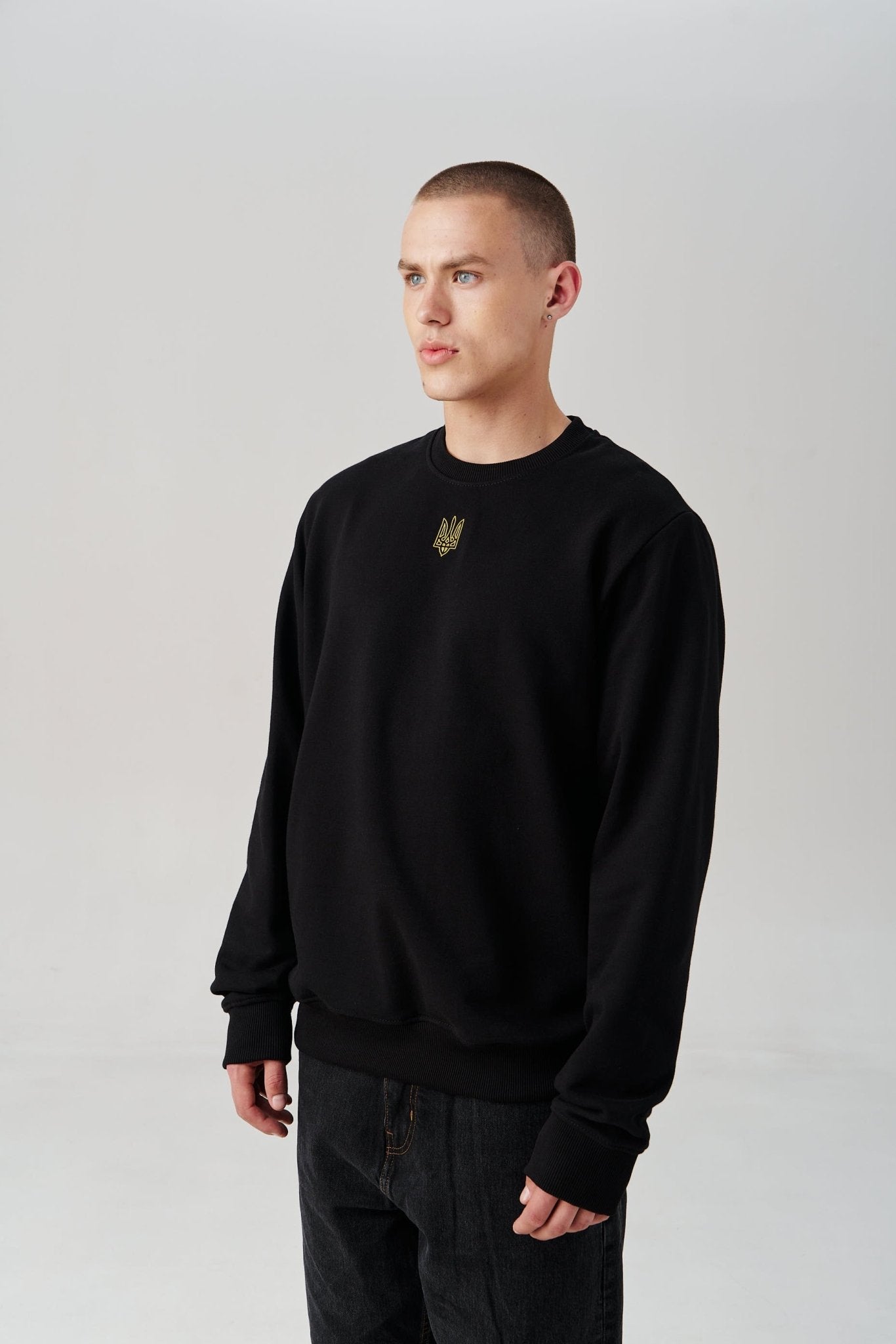 Crewneck Embroidered Tryzub Sweatshirt - Saint Javelin
