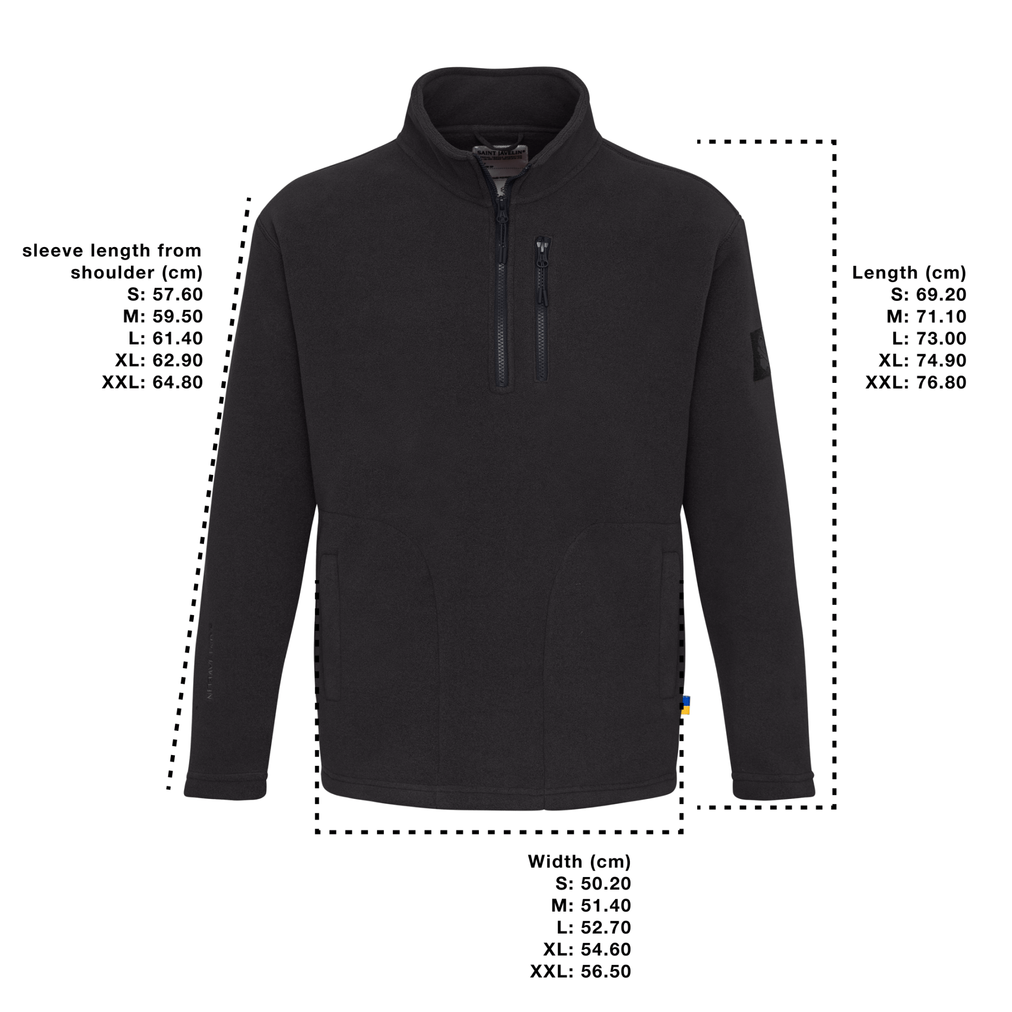 Defender Polartec 1/4 Zip Fleece - Black - Saint Javelin