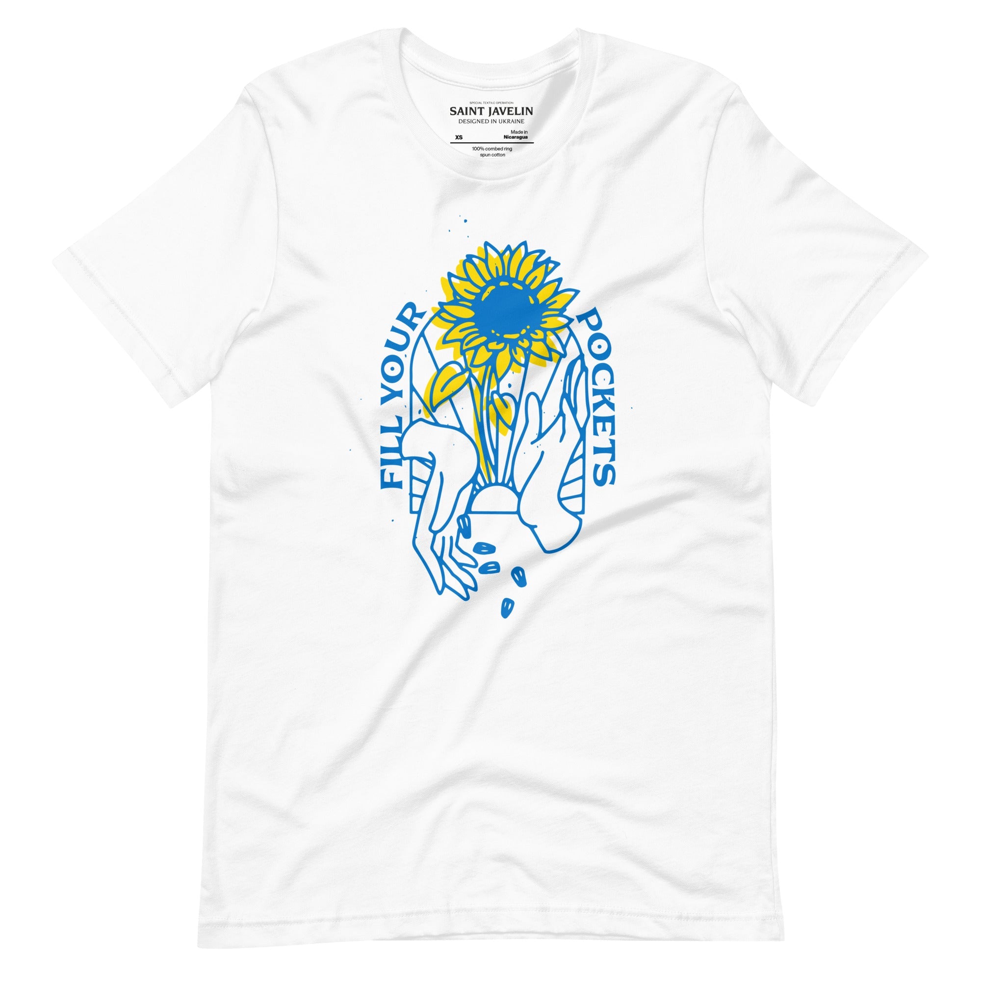 Fill Your Pockets - White T-Shirt - Saint Javelin