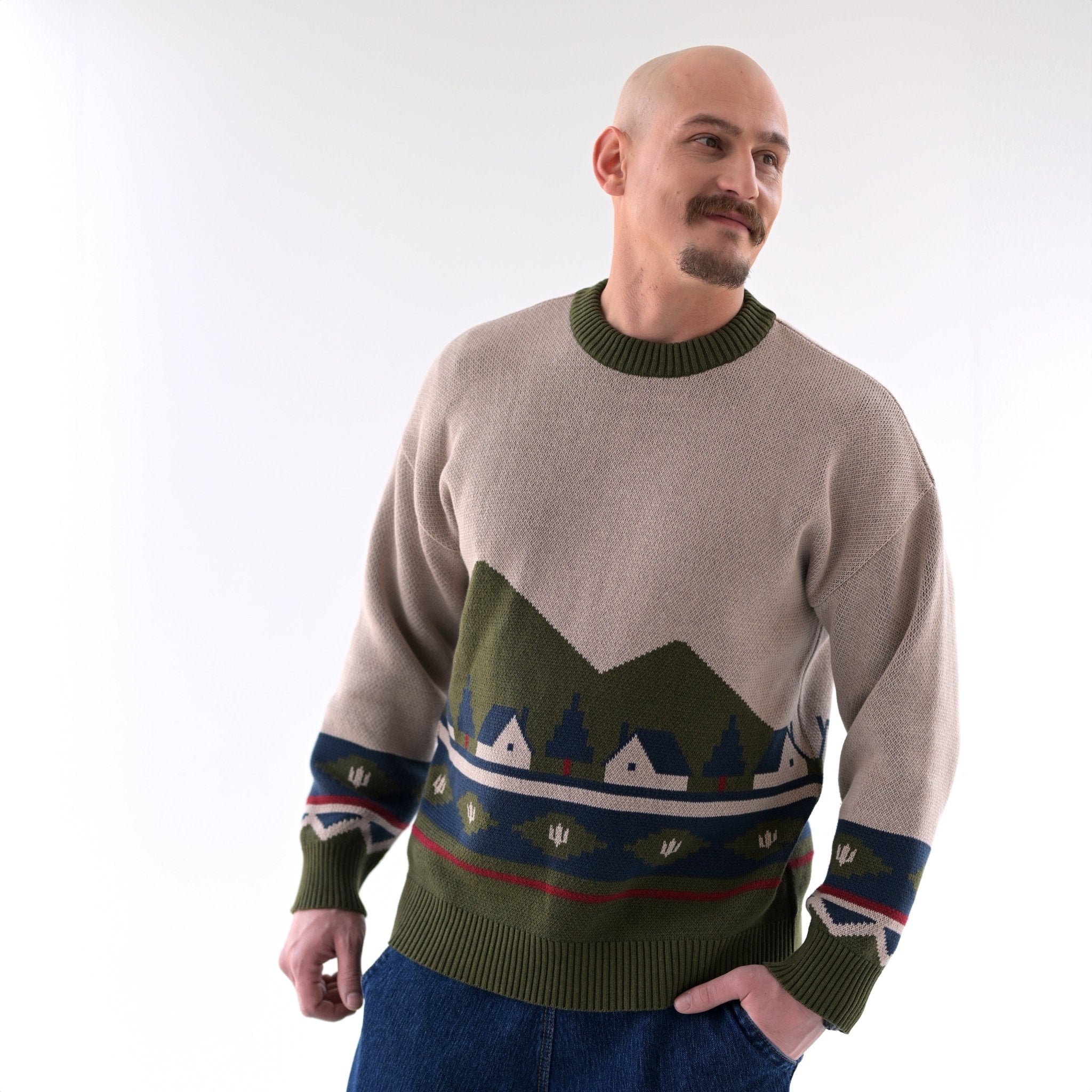 Karpaty Cabin Sweater – Khaki Green - Saint Javelin