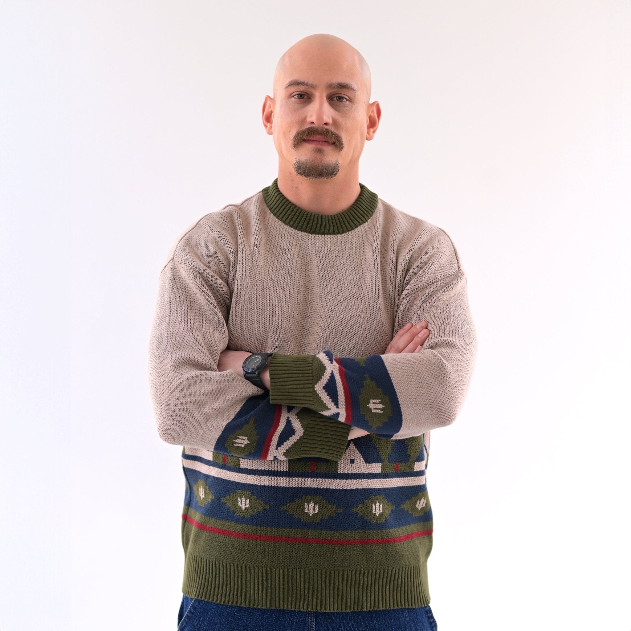 Karpaty Cabin Sweater – Khaki Green - Saint Javelin