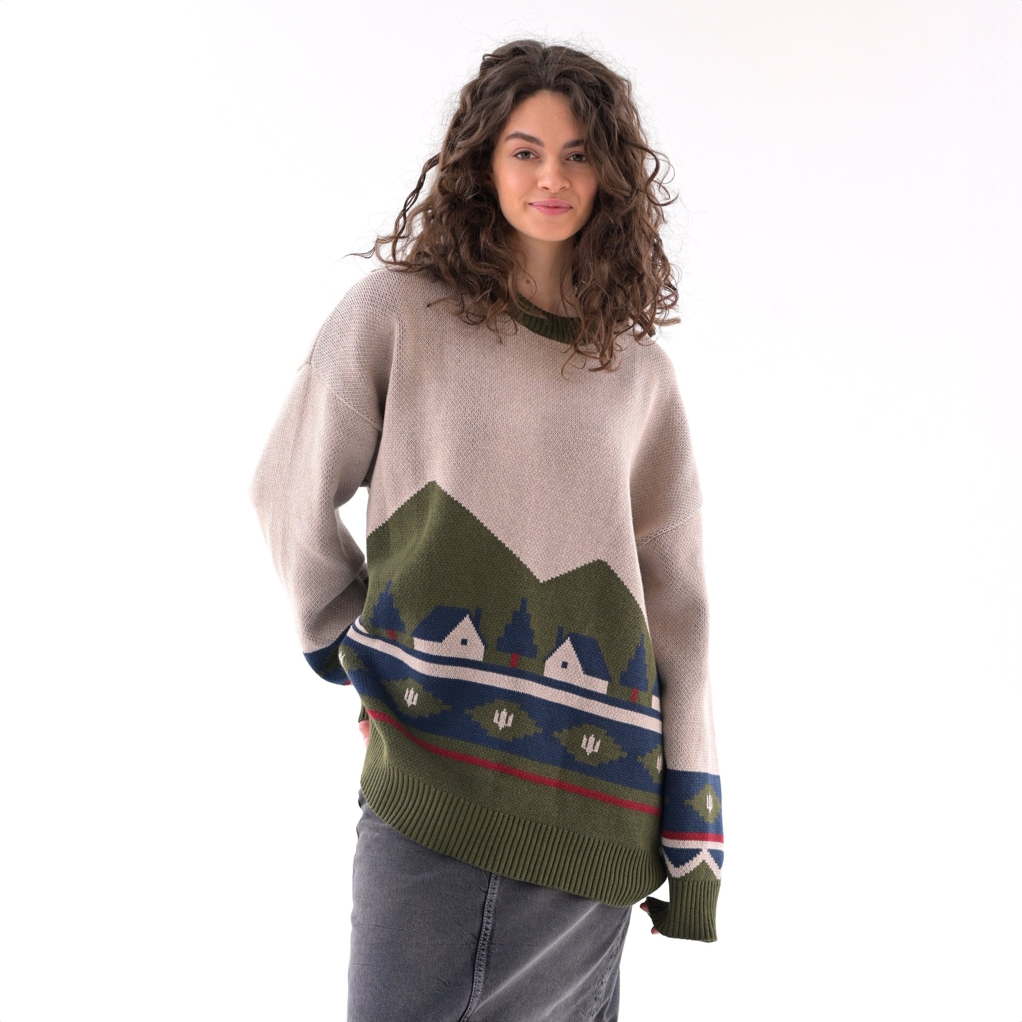 Karpaty Cabin Sweater – Khaki Green - Saint Javelin
