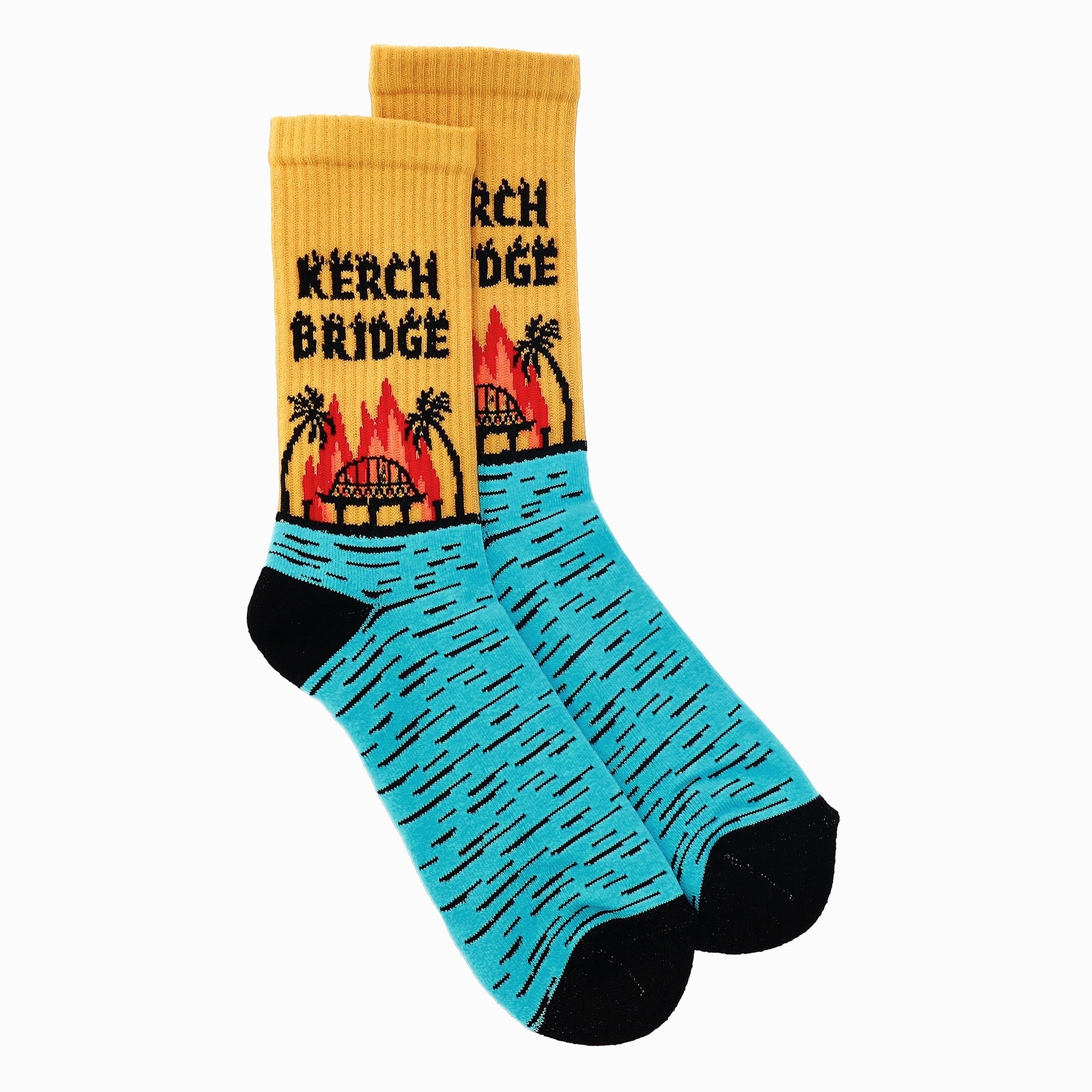 Kerch Bridge on Fire - Crew Socks - Saint Javelin