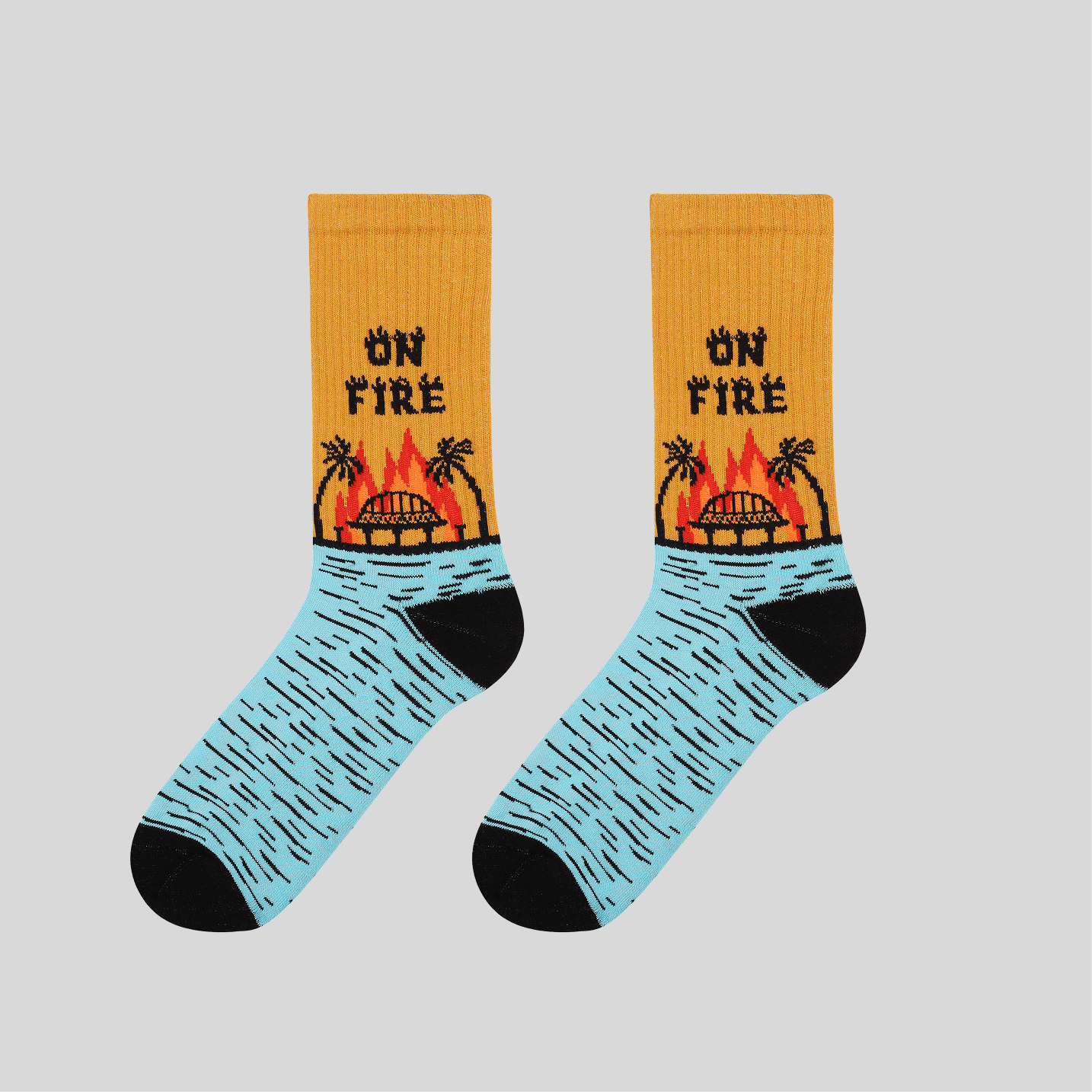 Kerch Bridge on Fire - Crew Socks - Saint Javelin