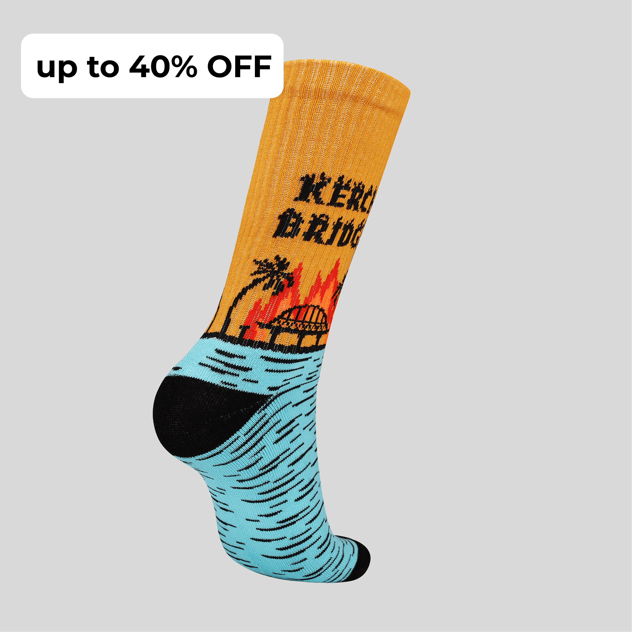 Kerch Bridge on Fire - Crew Socks