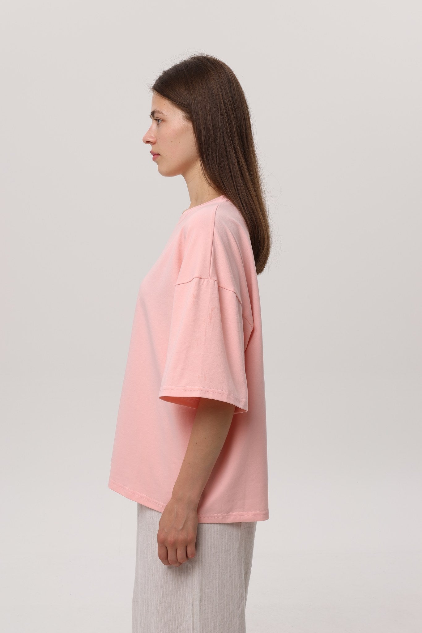 Peach — Kerch Bridge T-Shirt, peach oversized tee with Kerch back print