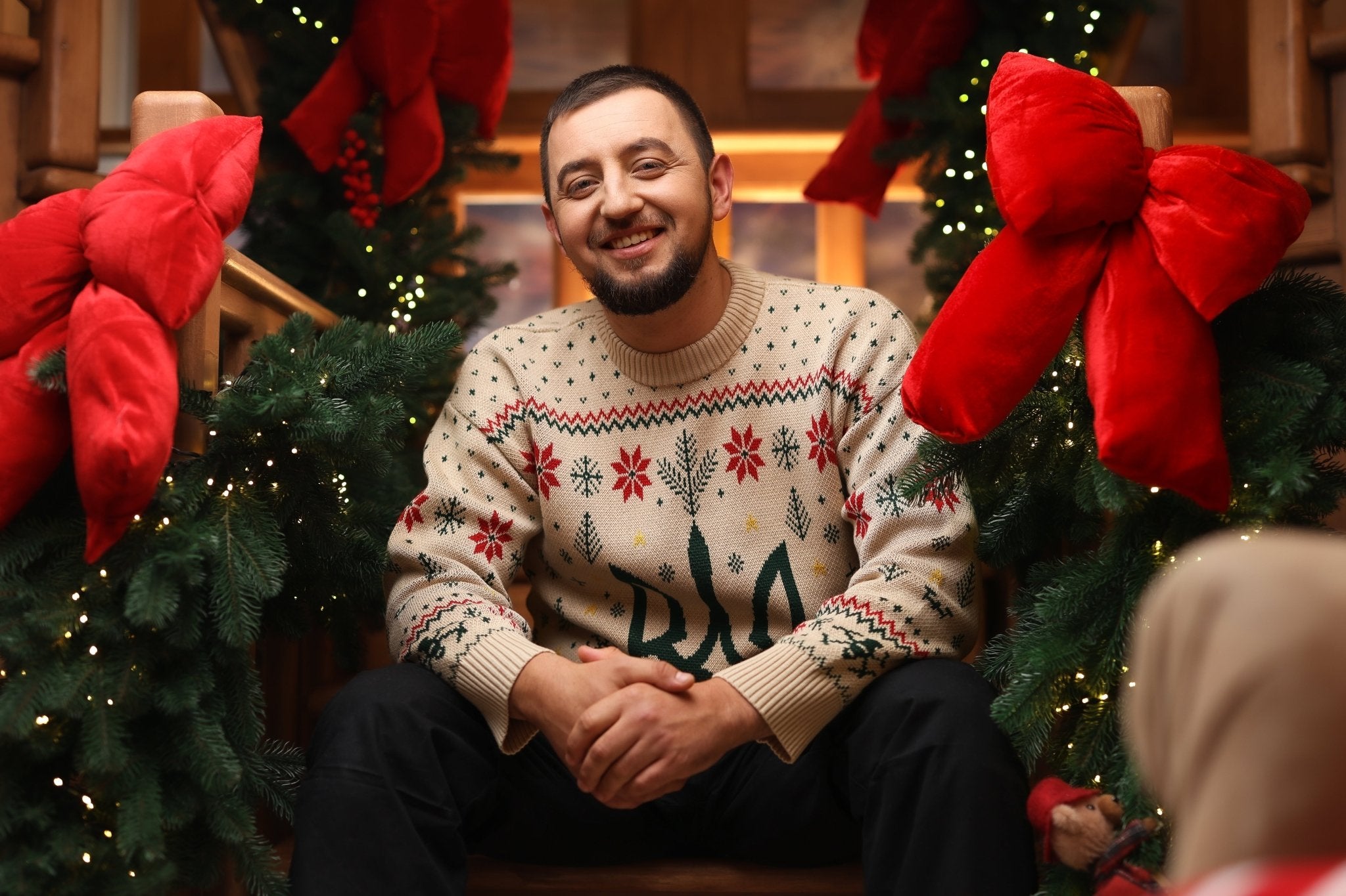 Knitted TRYZUB Christmas Sweater