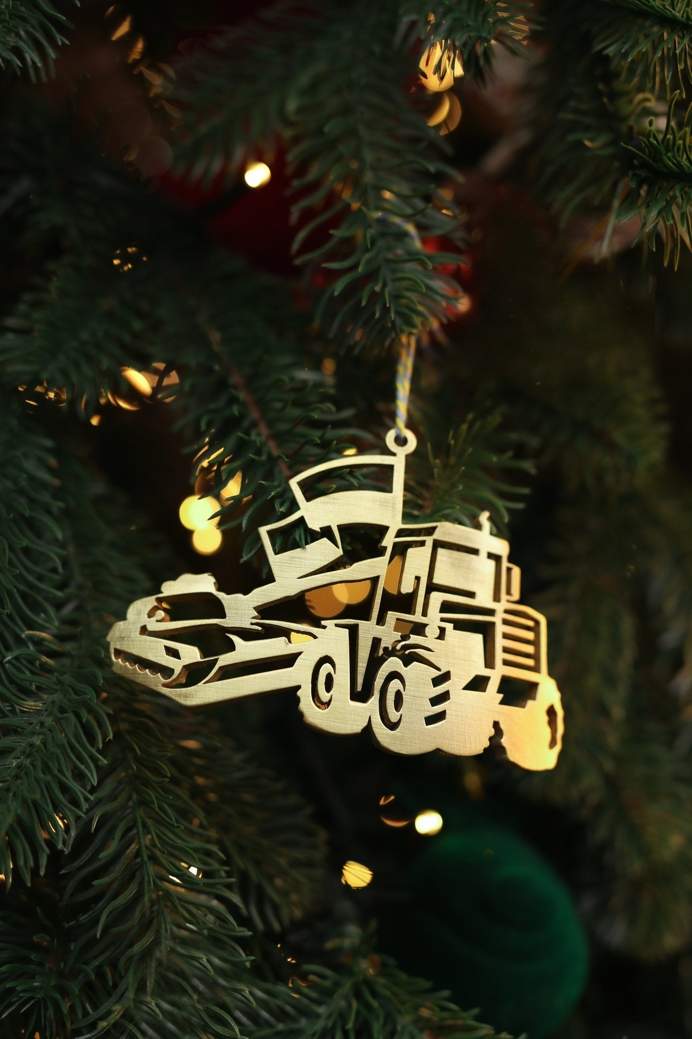 Tractor Pulling Tank Holiday Ornament - Recycled Artillery Shells