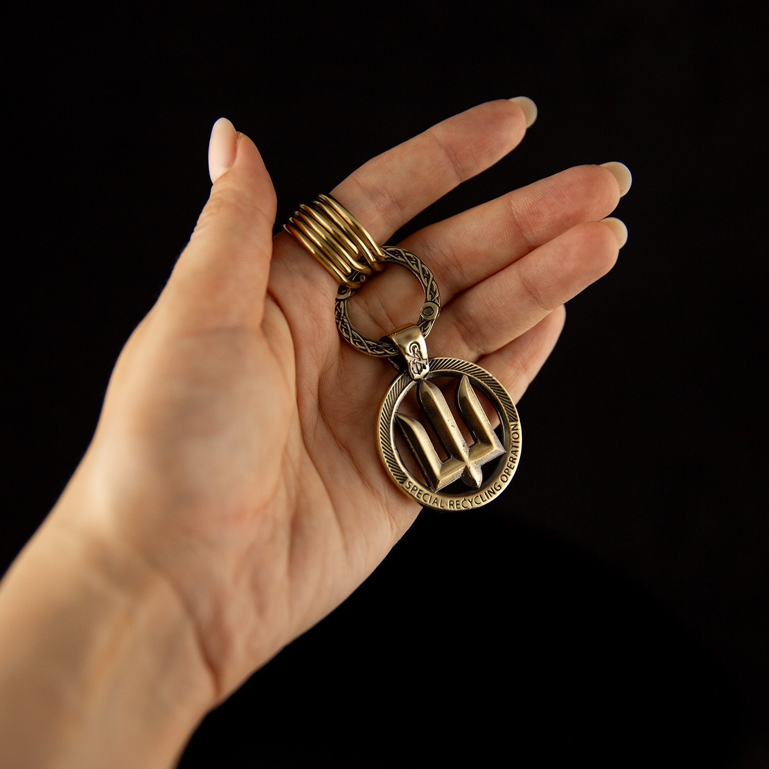 Tryzub - Keychain (Recycled Artillery Shells) - Saint Javelin