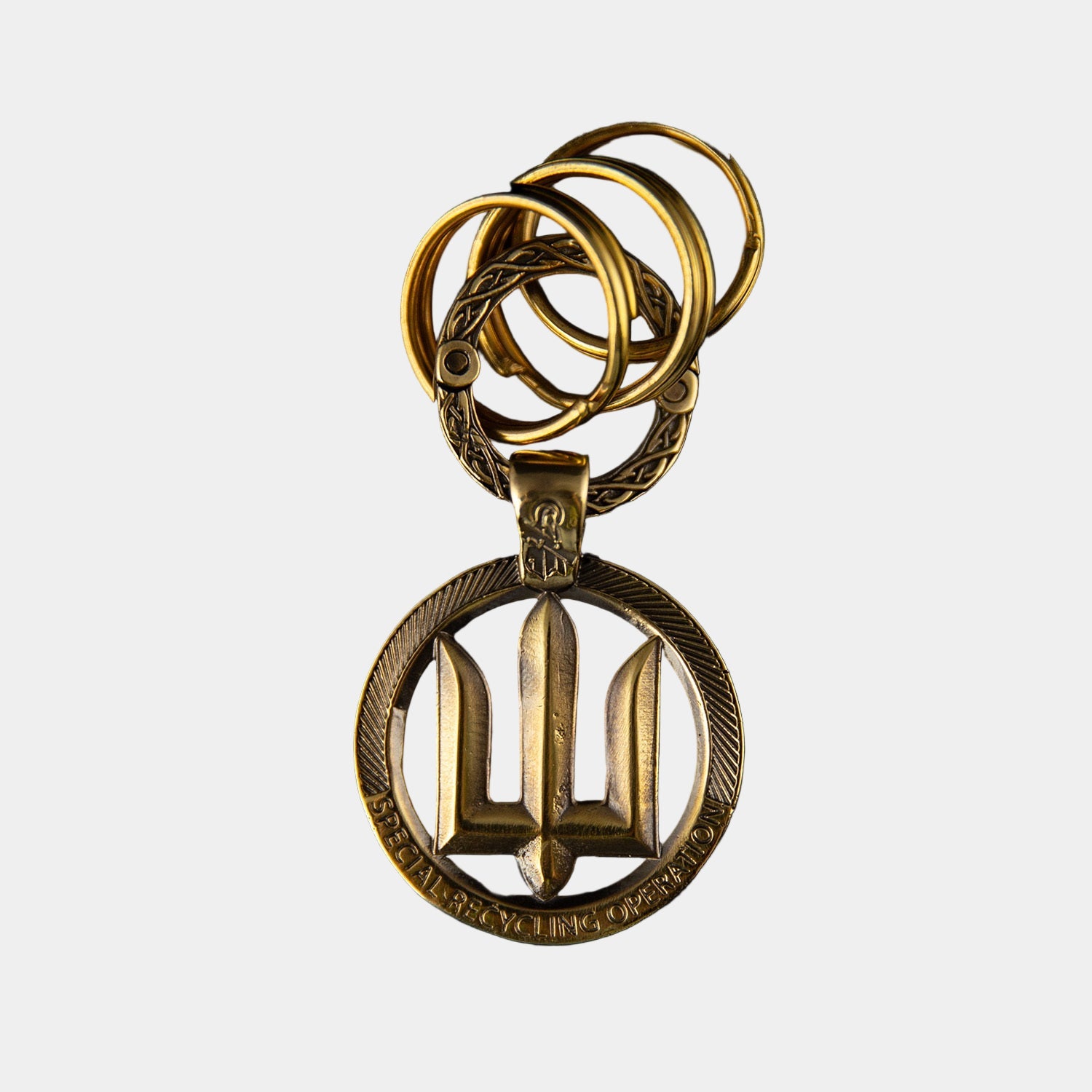 Tryzub - Keychain (Recycled Artillery Shells) - Saint Javelin