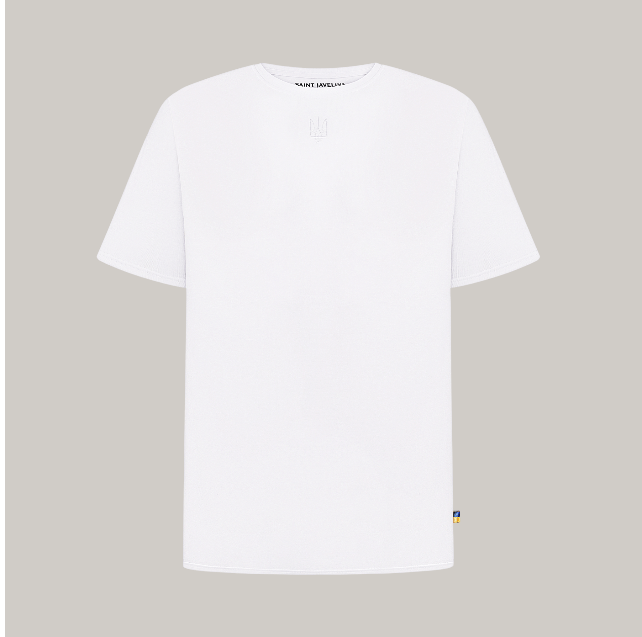 White on White Tryzub Embossed - Bamboo T-Shirt – Saint Javelin
