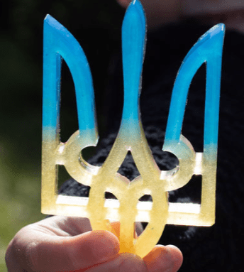 Yellow and Blue Tryzub Ornament - Saint Javelin