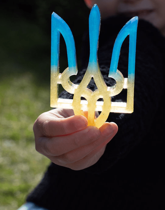 Yellow and Blue Tryzub Ornament - Saint Javelin