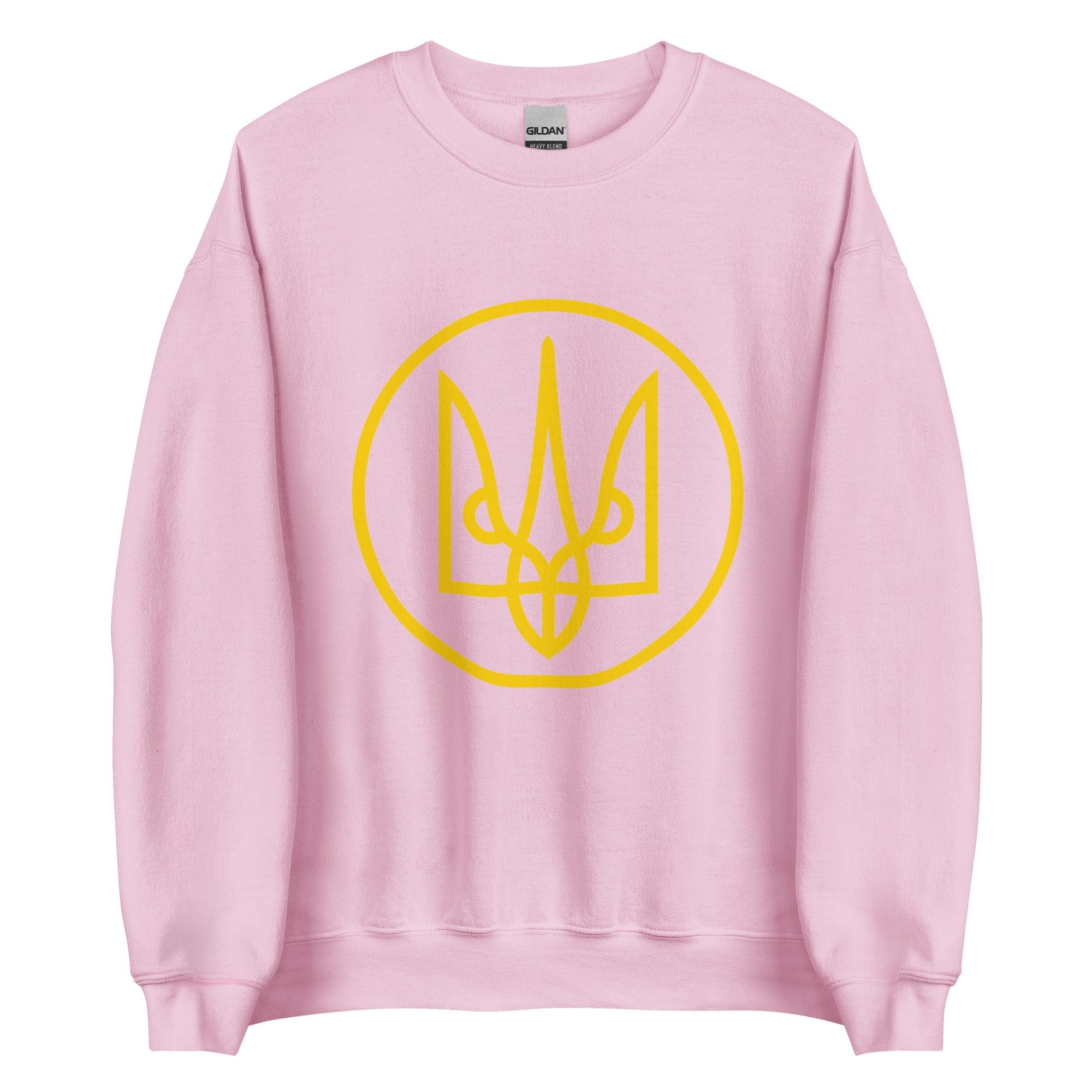 Yellow Tryzub Outline - Adult Crewneck Sweatshirt - Saint Javelin