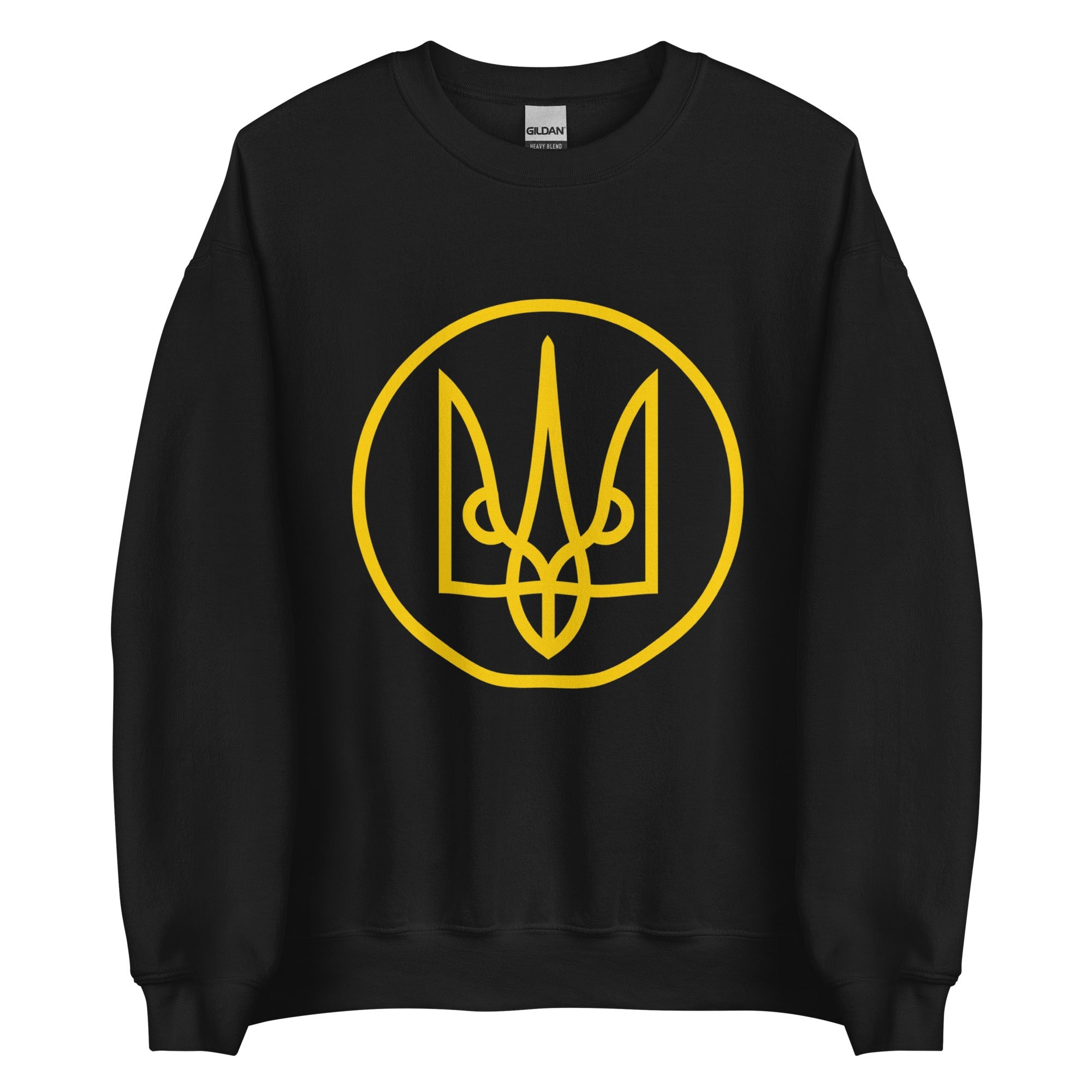 Yellow Tryzub Outline - Adult Crewneck Sweatshirt - Saint Javelin