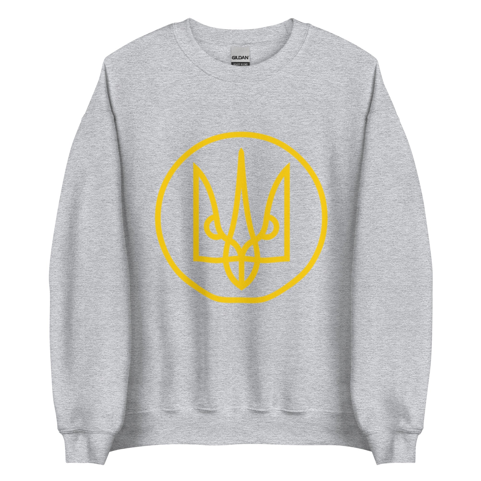 Yellow Tryzub Outline - Adult Crewneck Sweatshirt - Saint Javelin