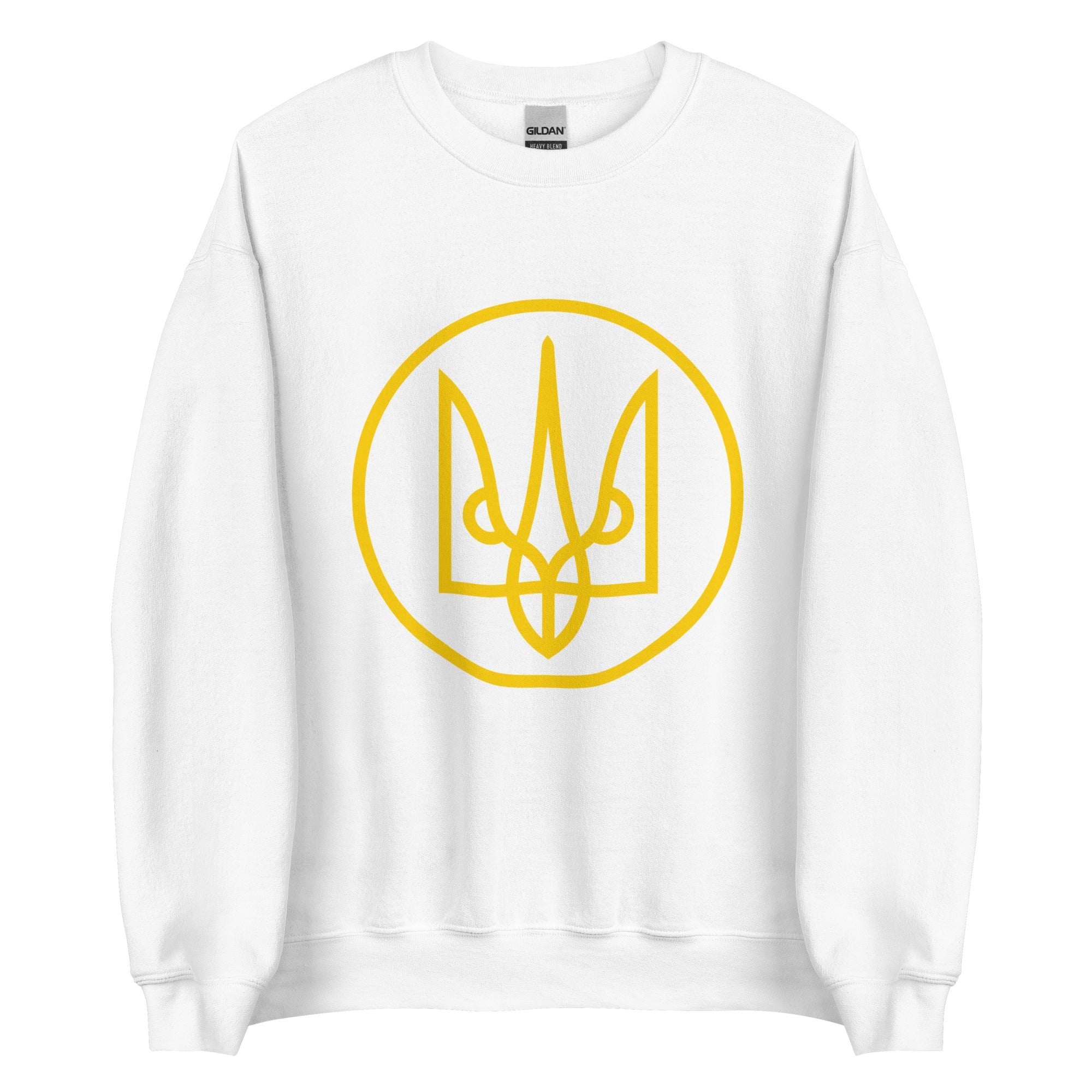 Yellow Tryzub Outline - Adult Crewneck Sweatshirt - Saint Javelin