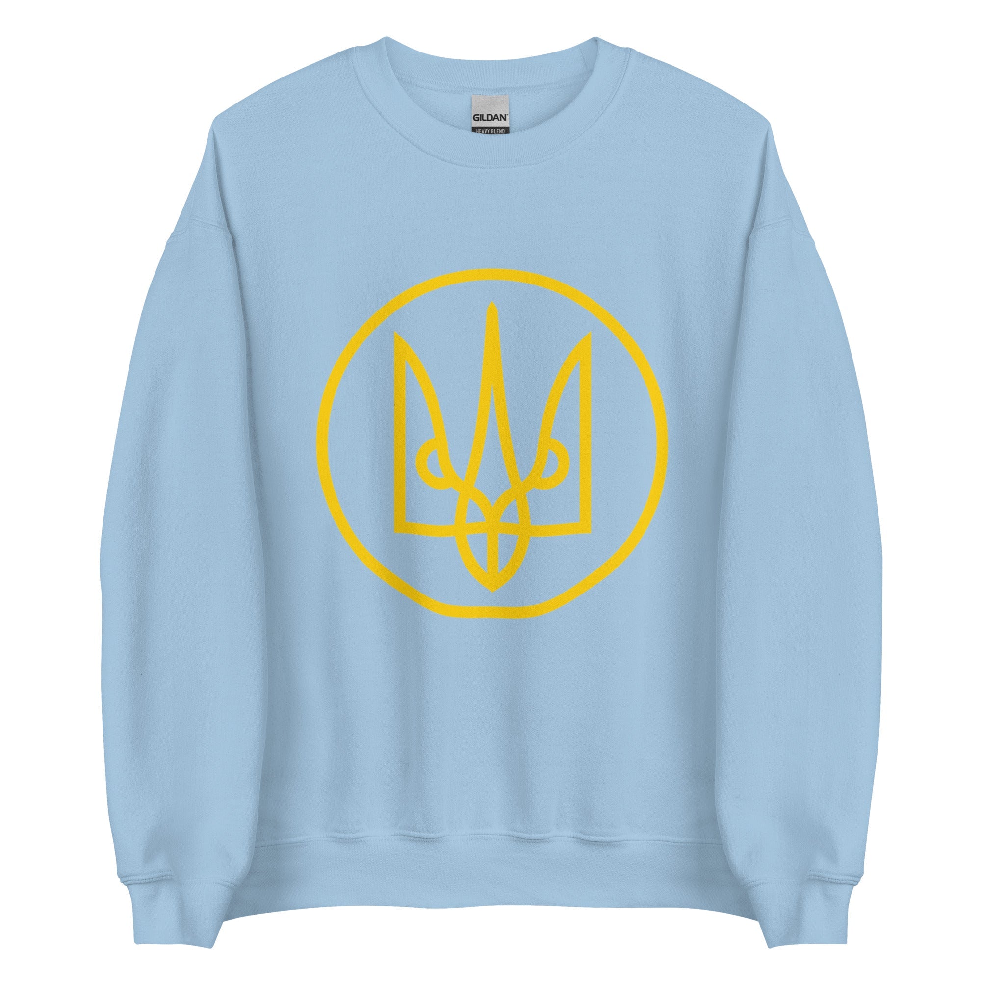 Yellow Tryzub Outline - Adult Crewneck Sweatshirt - Saint Javelin