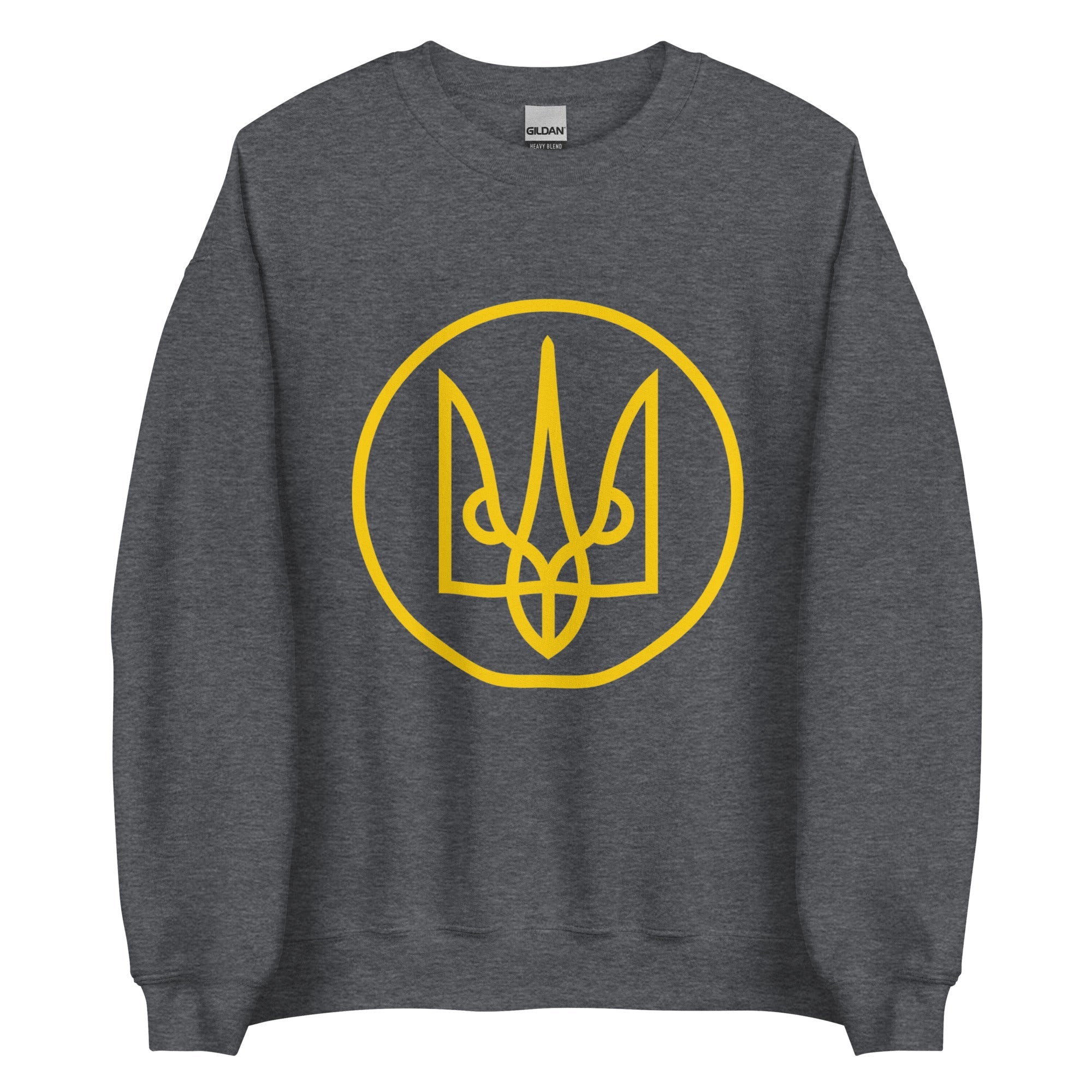 Yellow Tryzub Outline - Adult Crewneck Sweatshirt - Saint Javelin