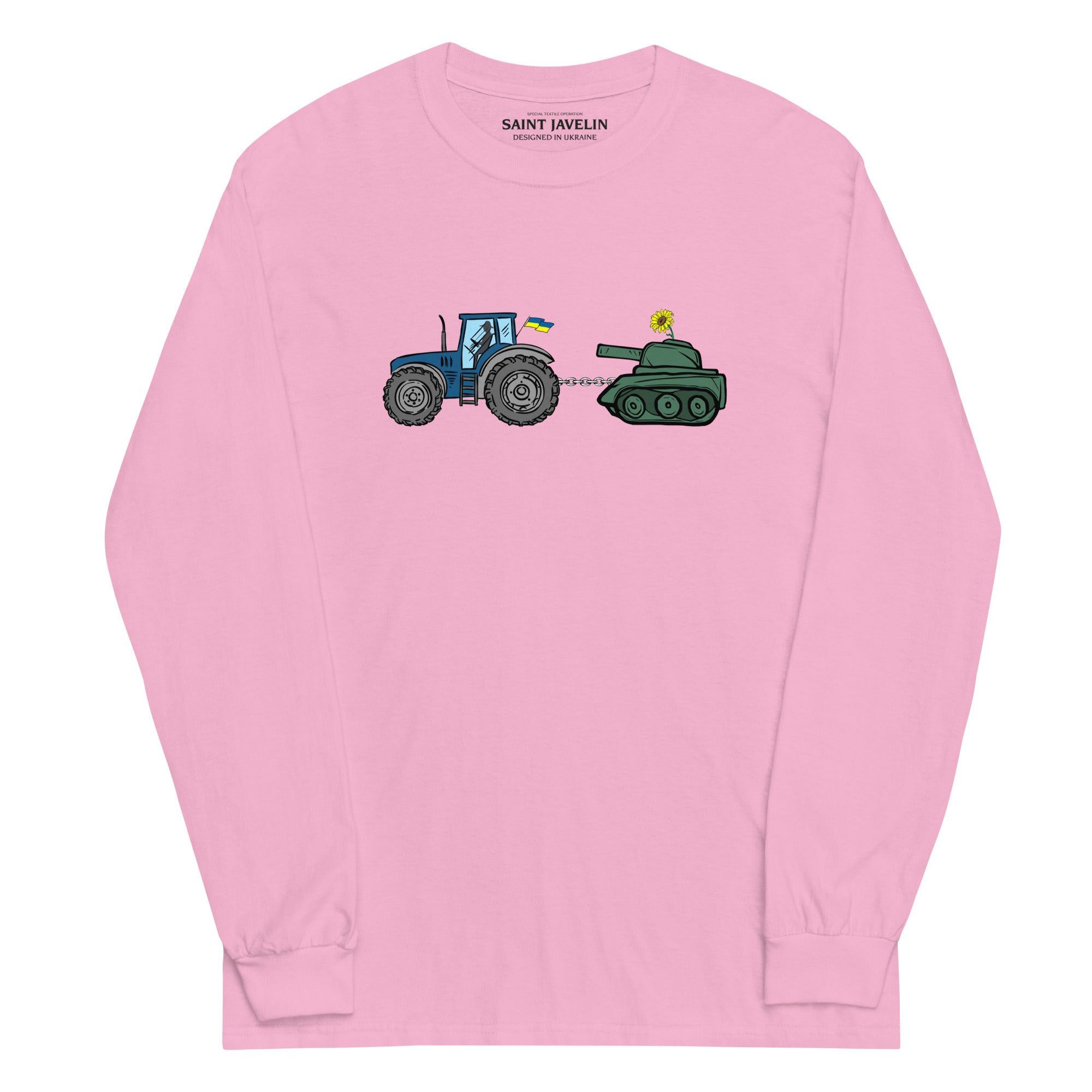 A Ukrainian Farmer Finds a Russian Tank - Adult Long Sleeve Shirt - Saint Javelin