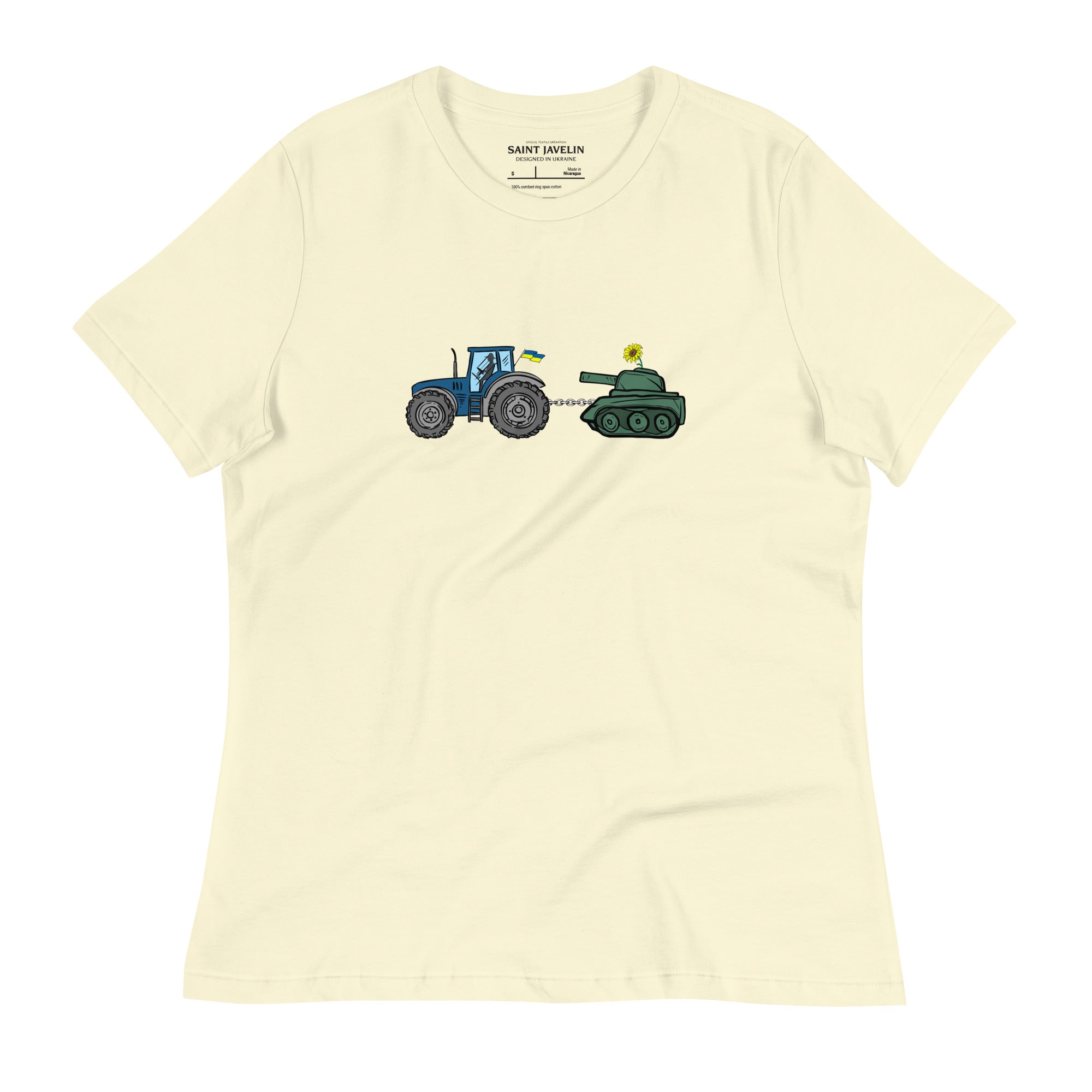 A Ukrainian Farmer Finds a Russian Tank - Adult Women's TShirt - Saint Javelin