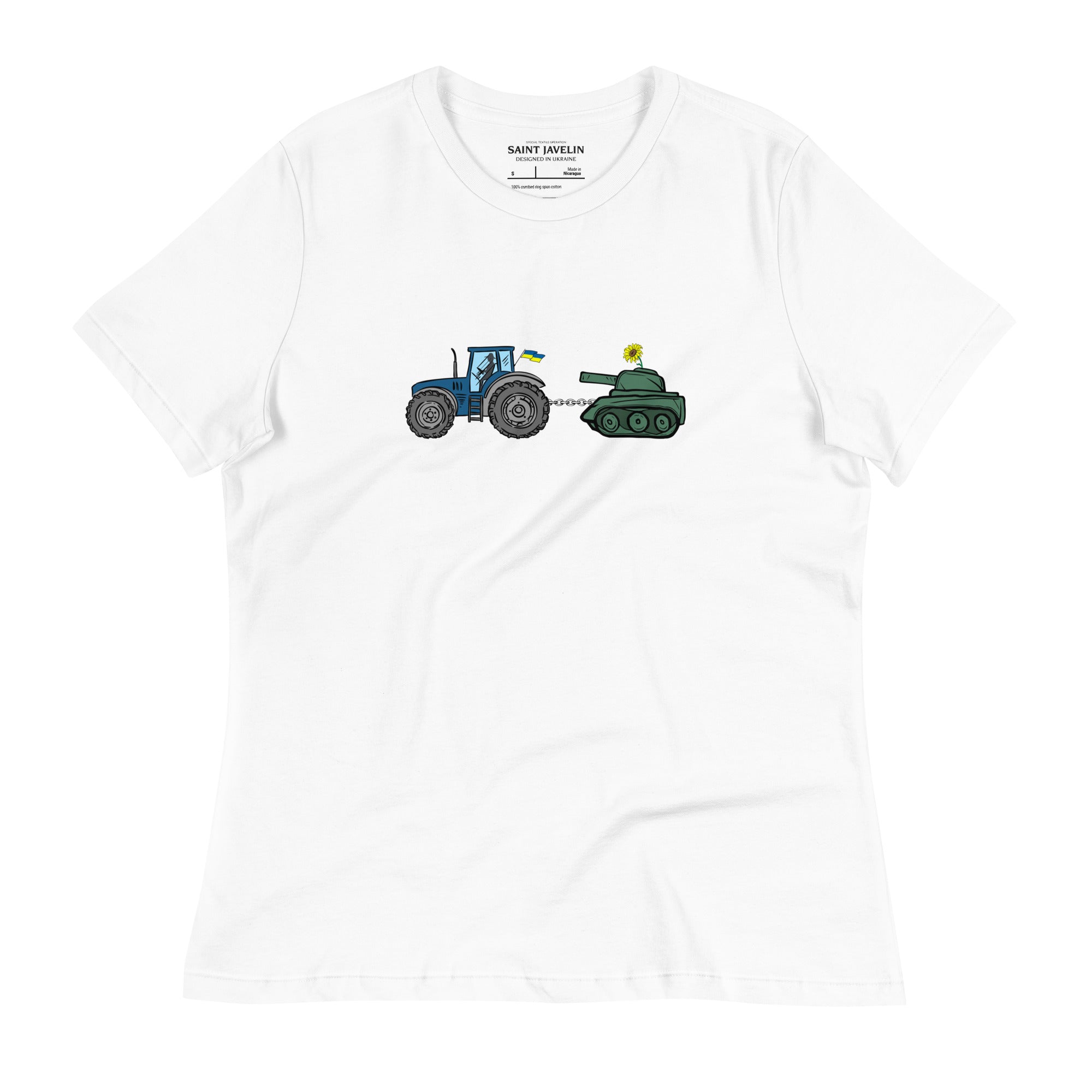 A Ukrainian Farmer Finds a Russian Tank - Adult Women's TShirt - Saint Javelin