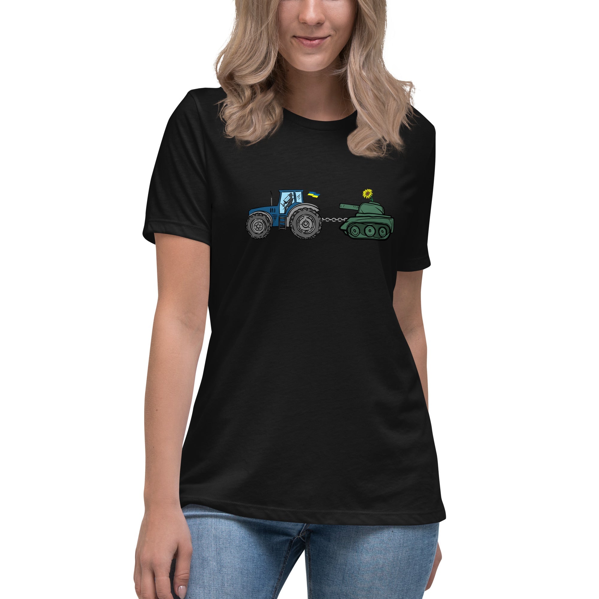 A Ukrainian Farmer Finds a Russian Tank - Adult Women's TShirt - Saint Javelin