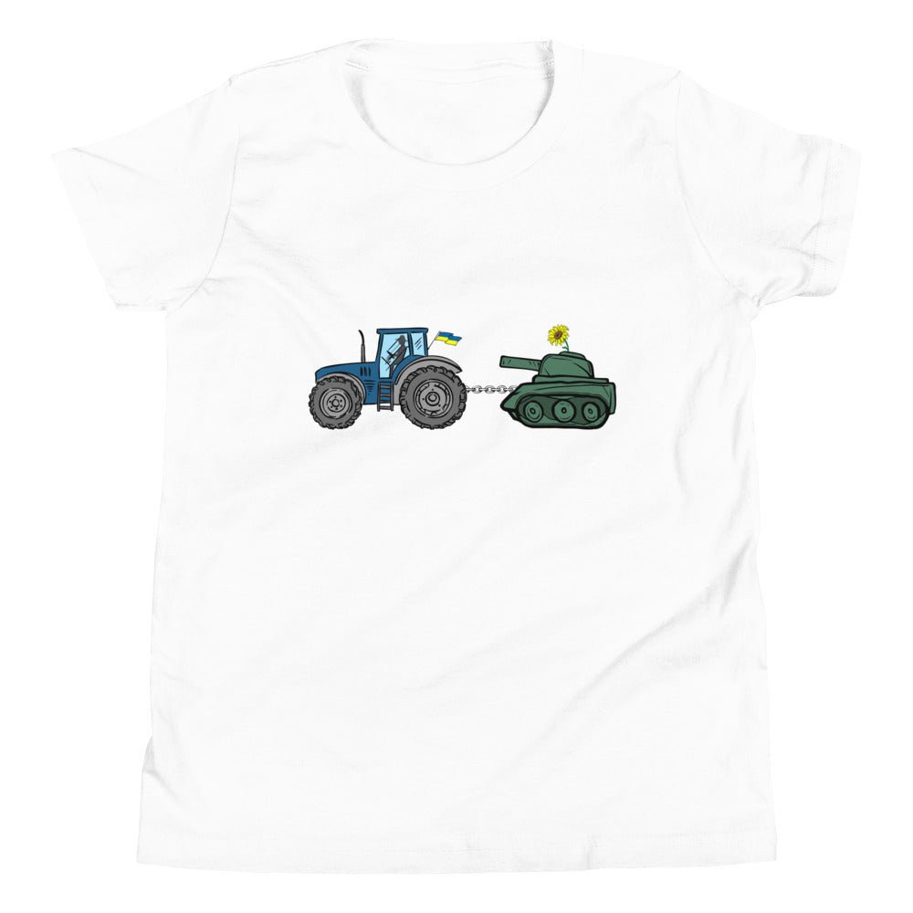 A Ukrainian Farmer Finds a Russian Tank - Youth / Teen TShirt - Saint Javelin