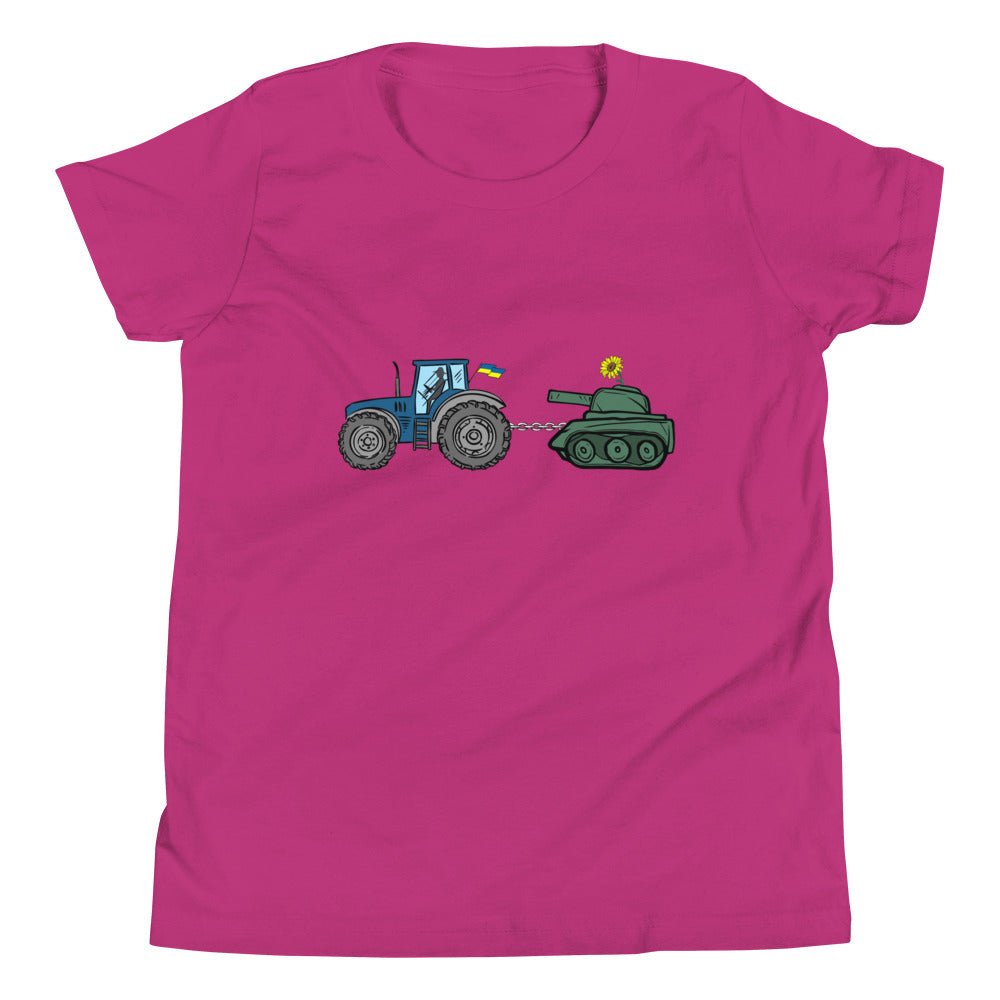 A Ukrainian Farmer Finds a Russian Tank - Youth / Teen TShirt - Saint Javelin