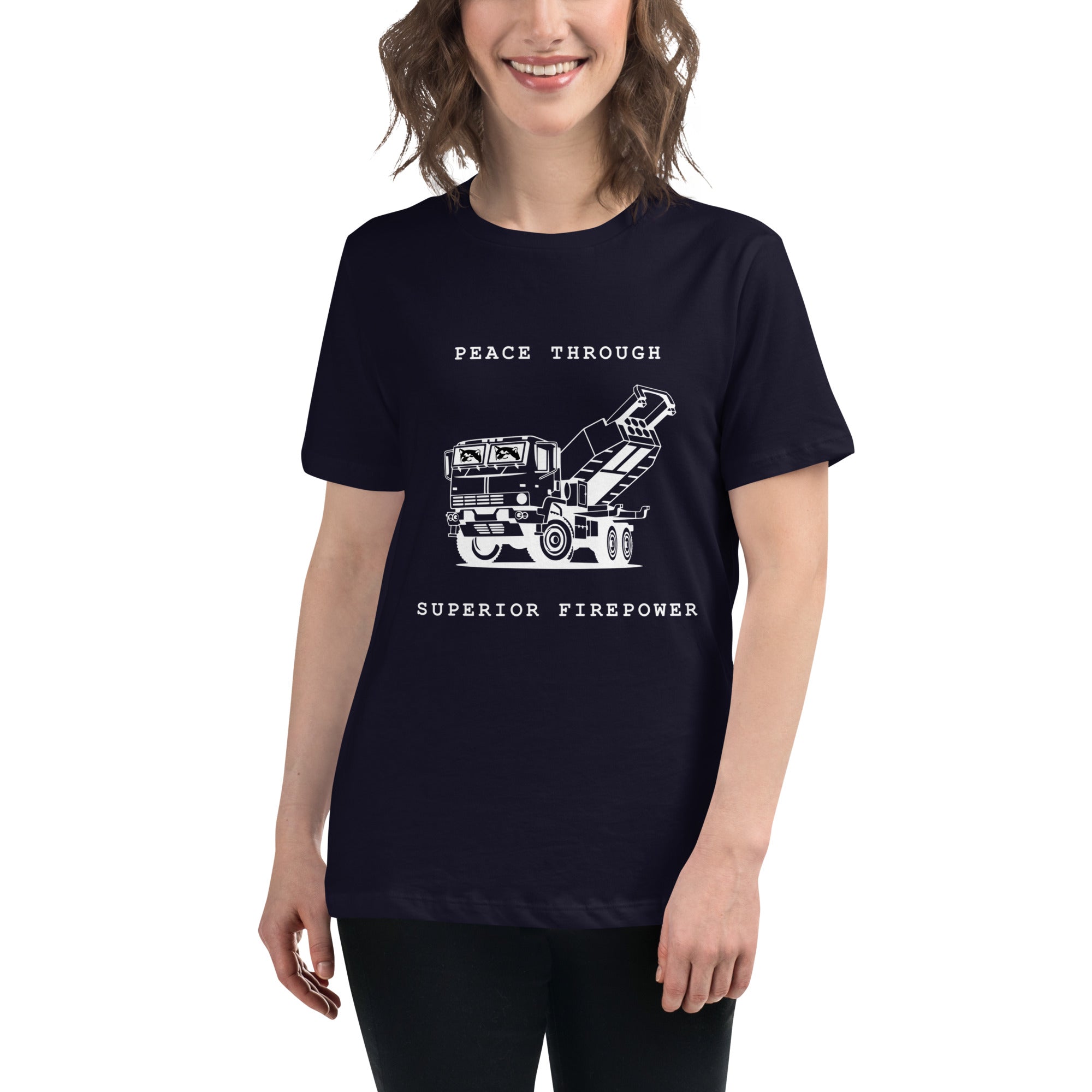 Peace Through Superior Firepower - Adult Women's TShirt - Saint Javelin