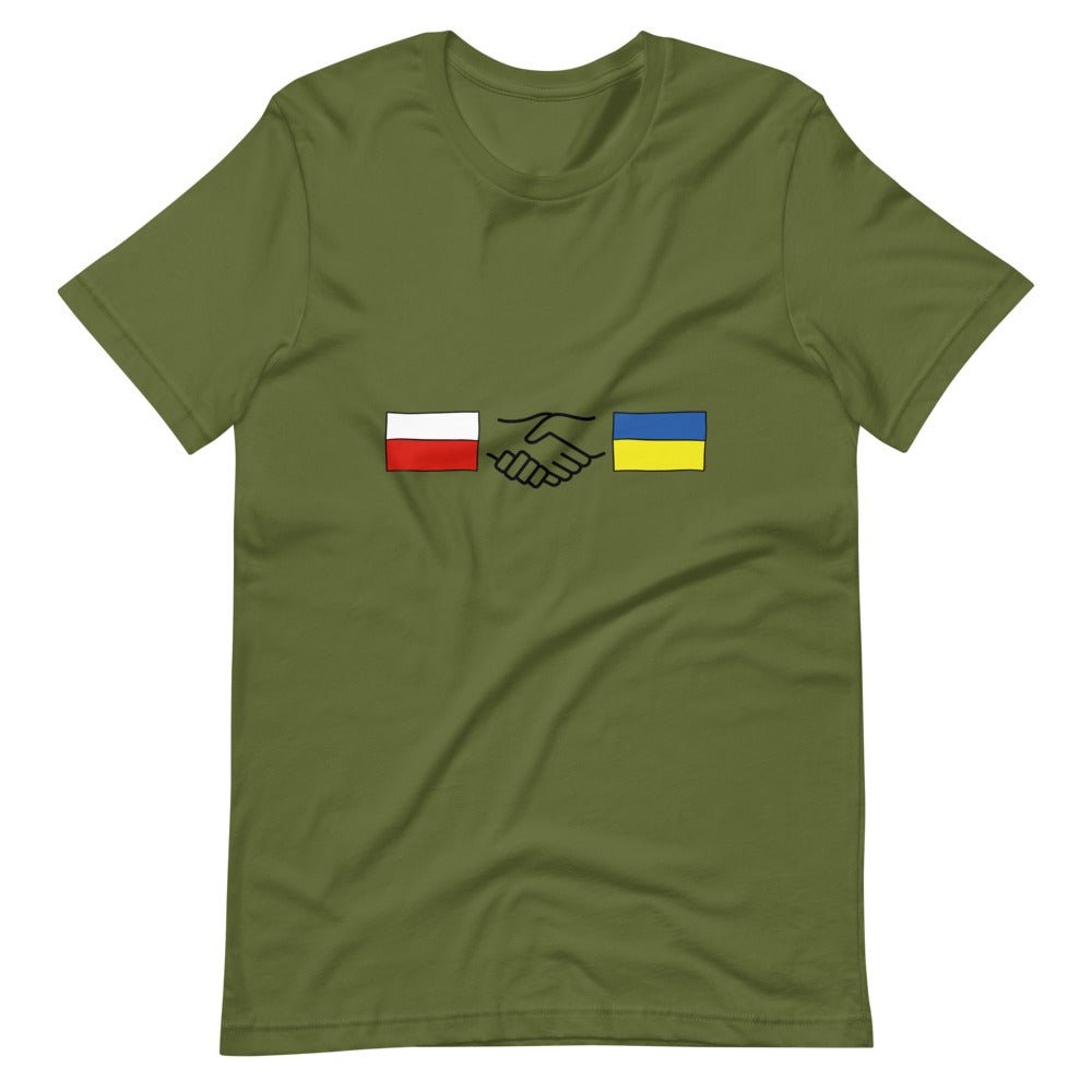 Polish + Ukrainian Handshake - Adult TShirt - Saint Javelin