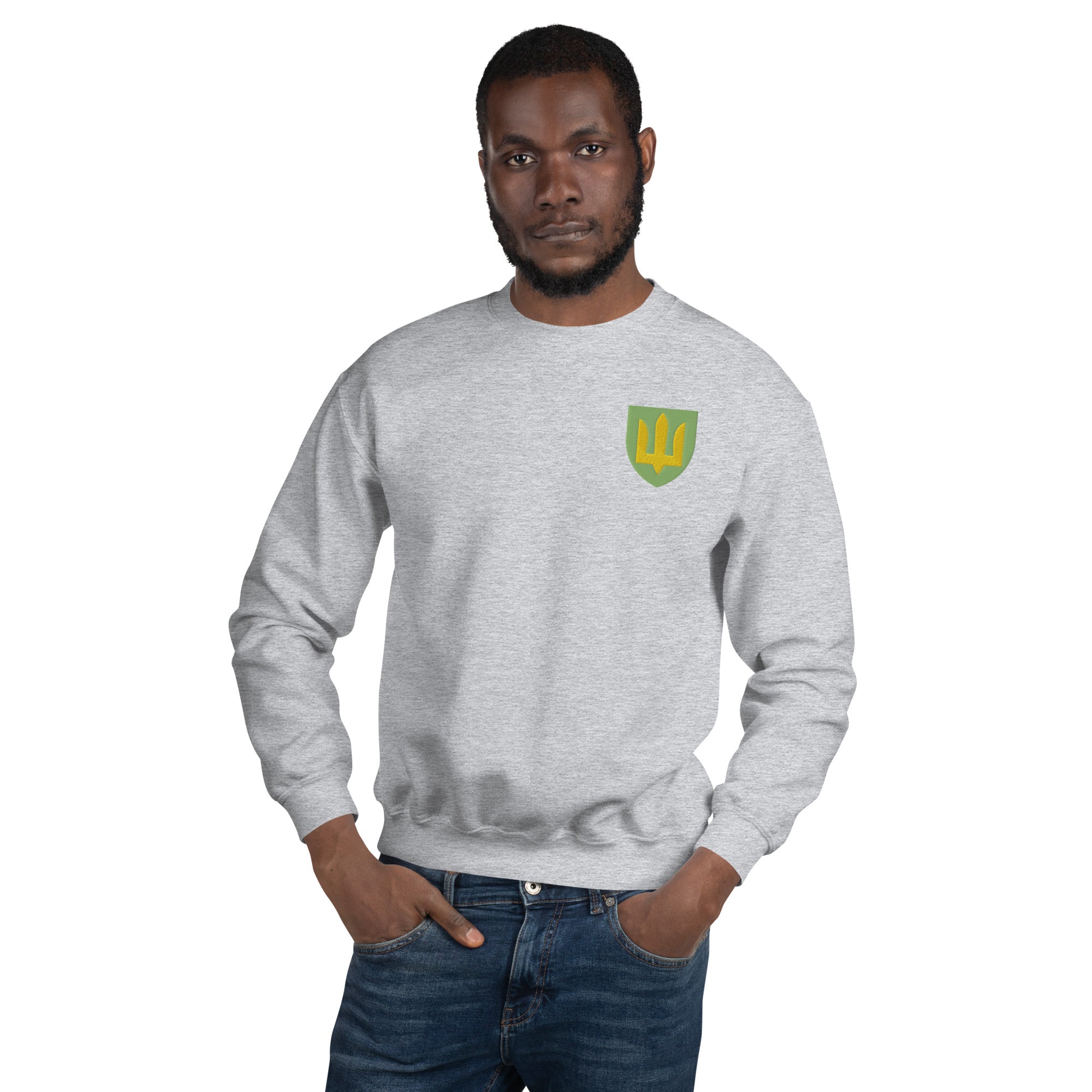 Ukrainian Army Tryzub - Embroidered Adult Crewneck Sweatshirt - Saint Javelin