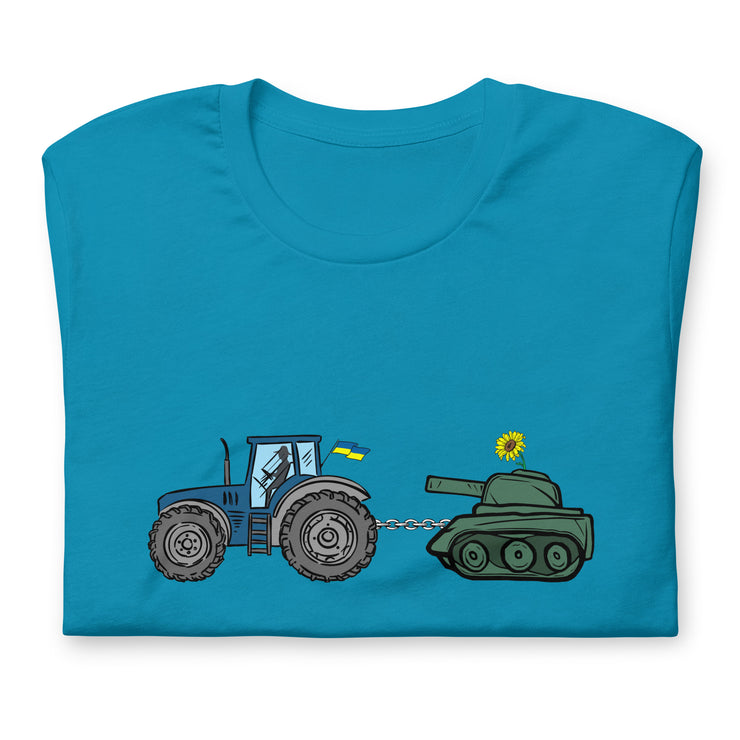 A Ukrainian Farmer Finds a Russian Tank - No Text - Adult TShirt
