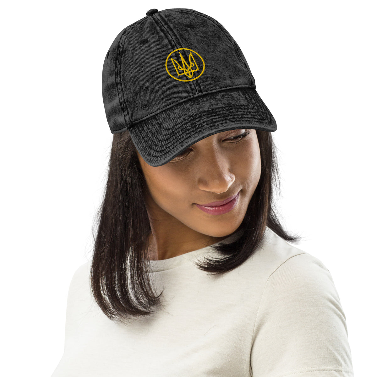 Yellow Tryzub Vintage Baseball Hat Saint Javelin