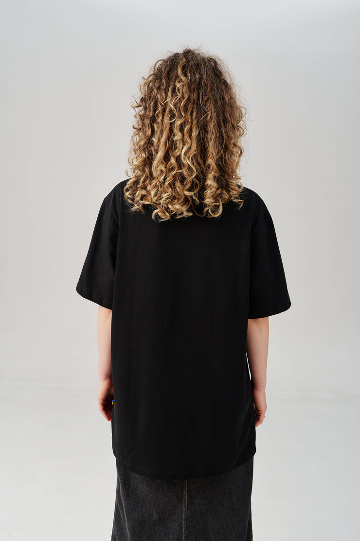 Cotton Embroidered Tryzub Oversized T-Shirt