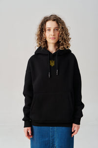 Oversized Embroidered Tryzub Hoodie