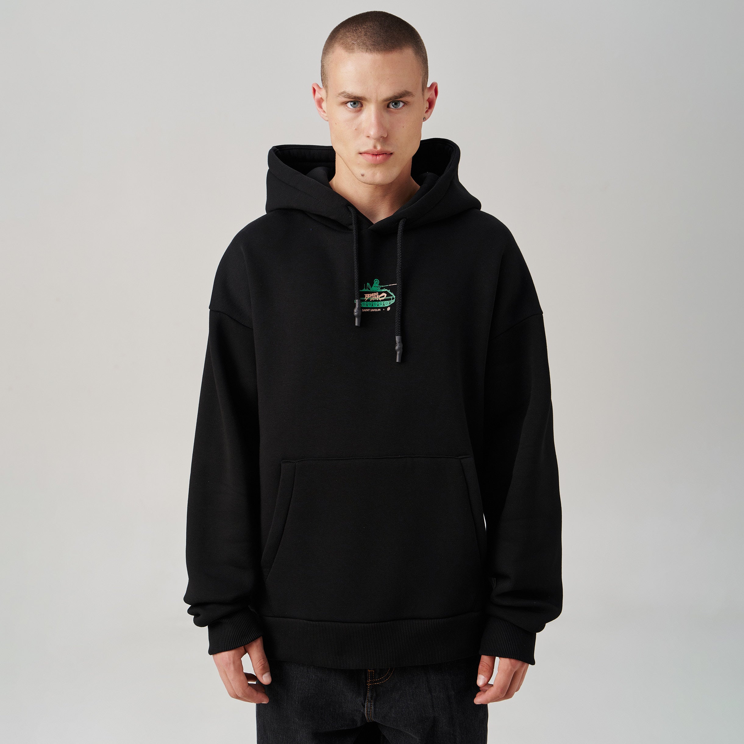 black 3rd army hoodie - male front