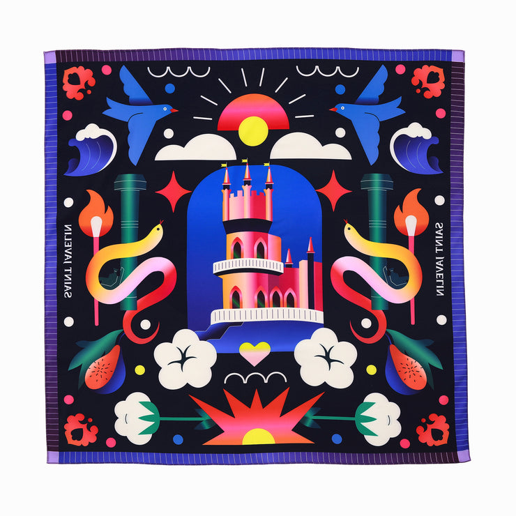gucci on X: On a colorful silk scarf, Mickey Mouse appears on top