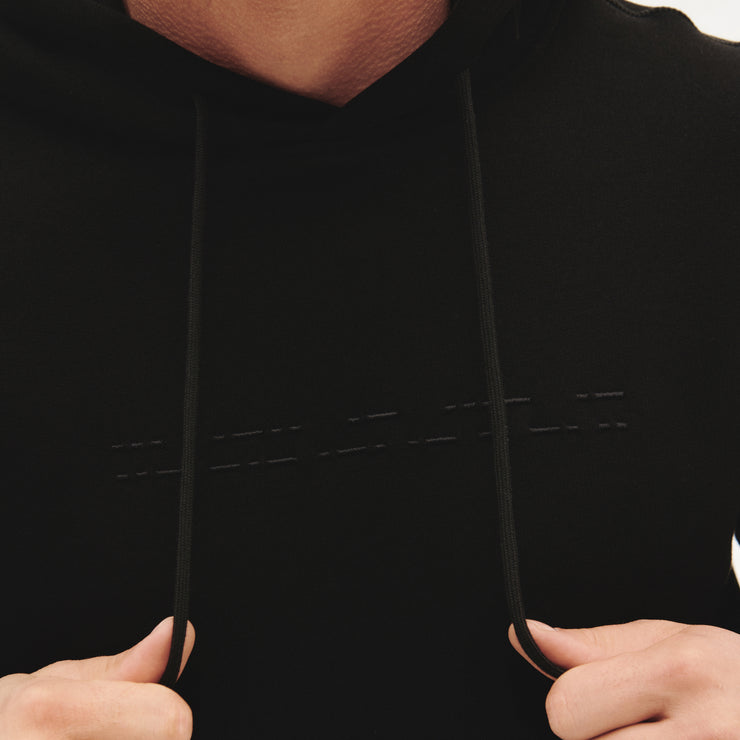 Morse Code Hoodie - Brushed Fleece Black